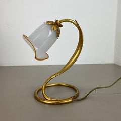 Hans Kogl Style Golden Florentiner Murano Table Light Sconces, Italy, 1970s