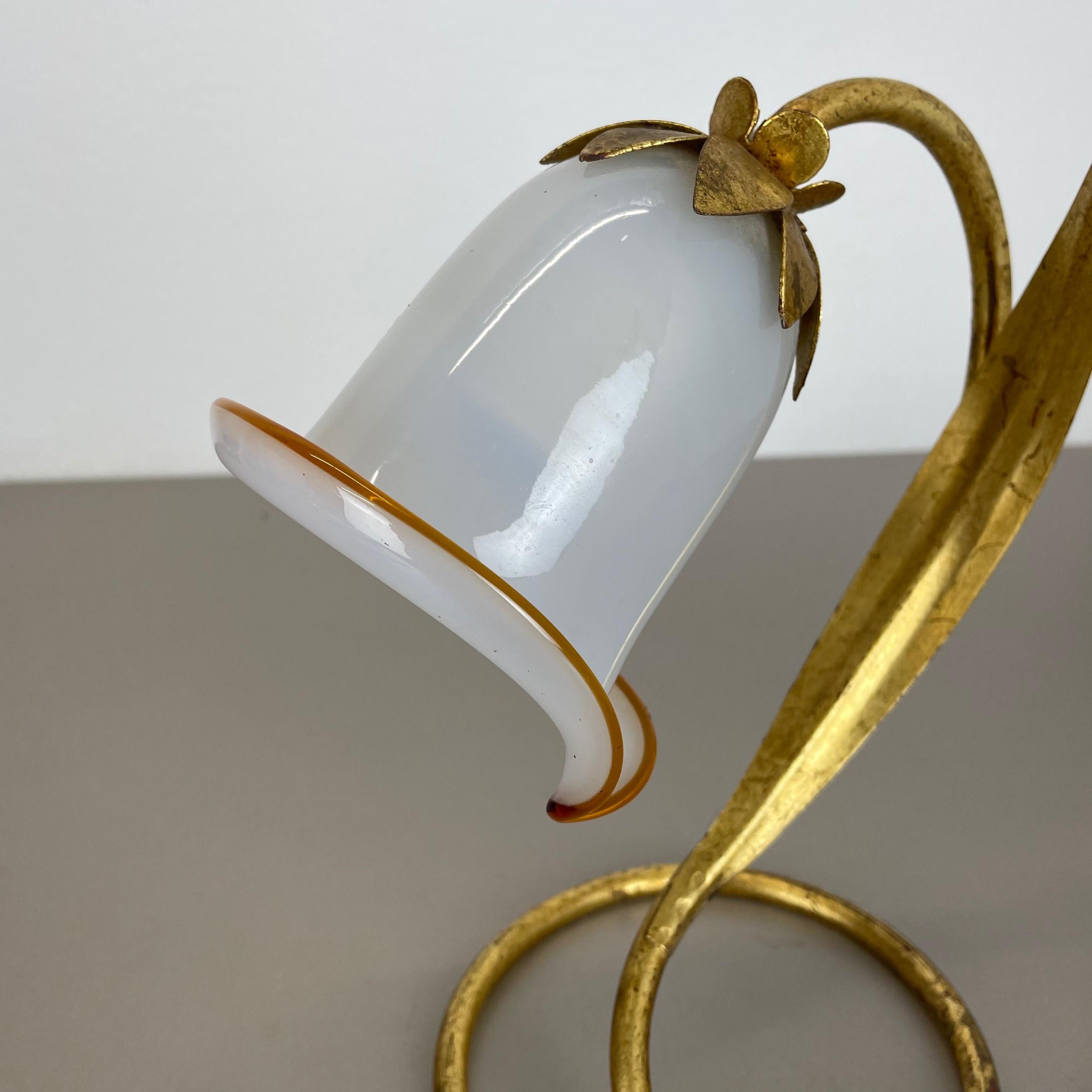 Hans Kogl Style Golden Florentiner Murano Table Light Sconces, Italy, 1970s In Good Condition For Sale In Kirchlengern, DE