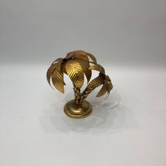 Hans Kogl Style Palm Tree Table Lamp Brass Mid-Century Hollywood Regency 1970s