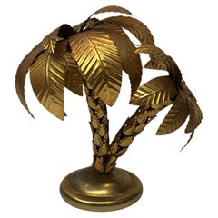 Hans Kogl Style Palm Tree Table Lamp Brass Mid-Century Hollywood Regency 1970s