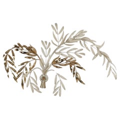 Hans Kögl Wall Light Sconce in White & Gilt Metal Leaf, Hollywood Regency Style