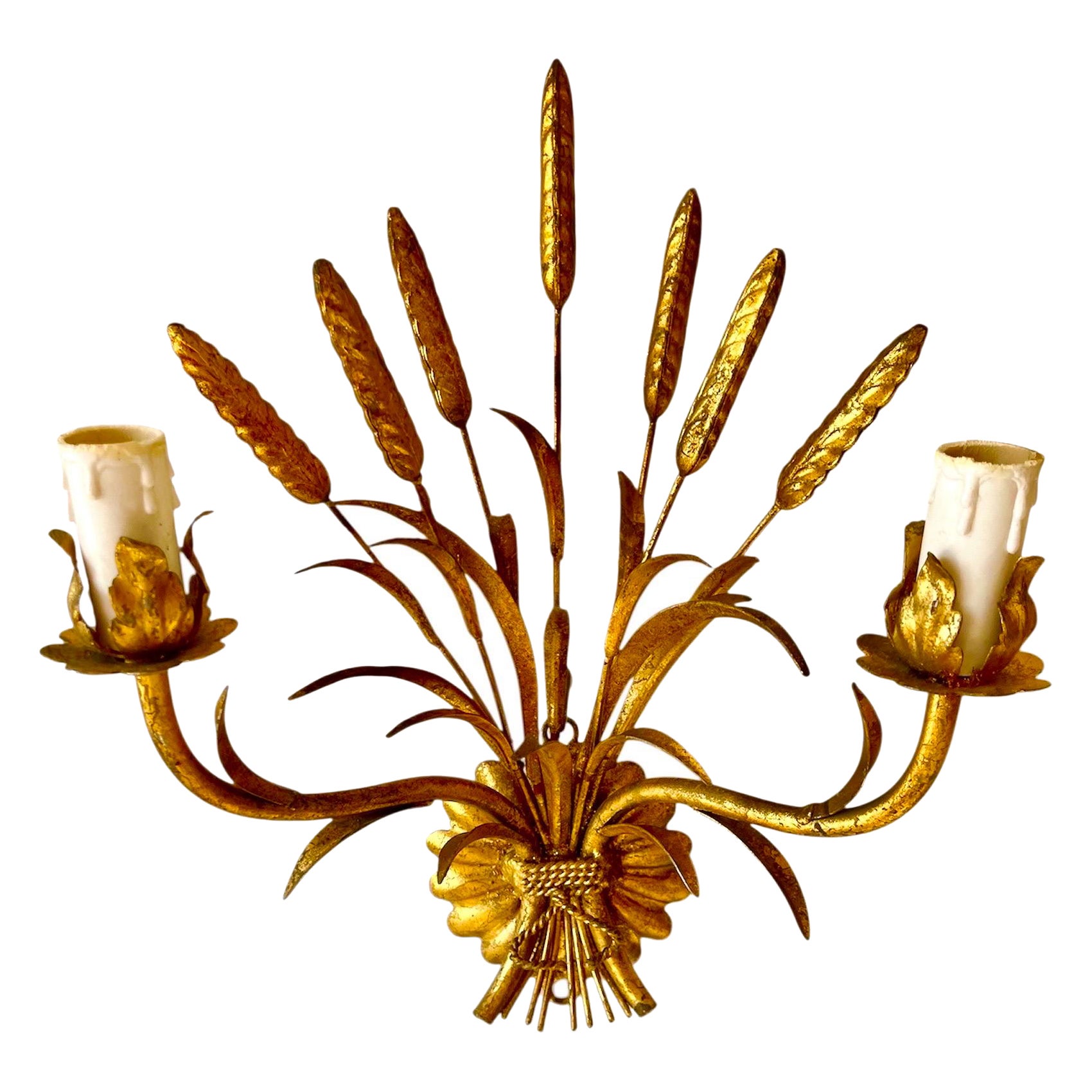 Hans Kögl wall lighting floral gilt 2 lights , 1970s