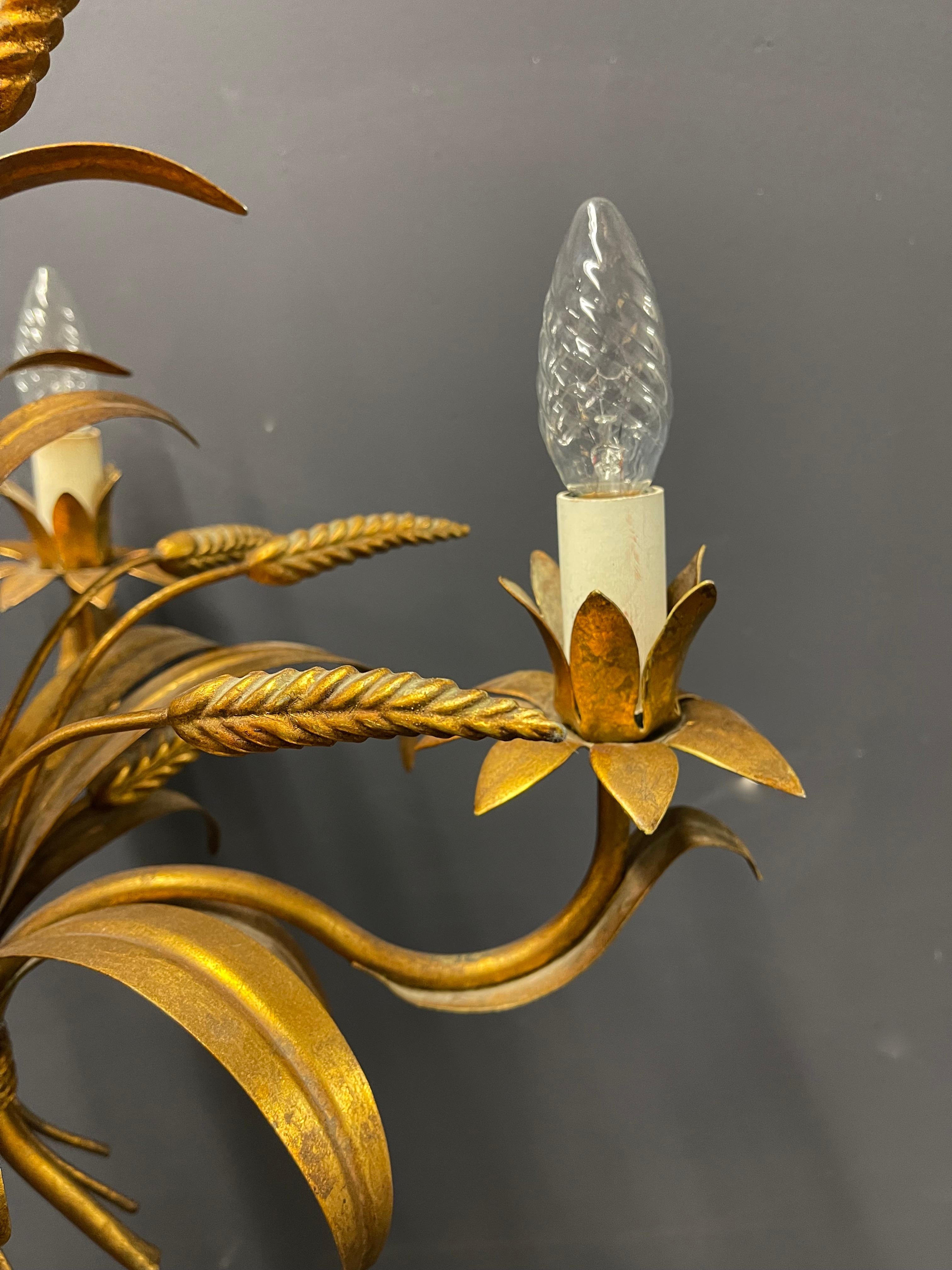 Stehlampe aus Weizengarbe von Hans Kgl (Metall) im Angebot