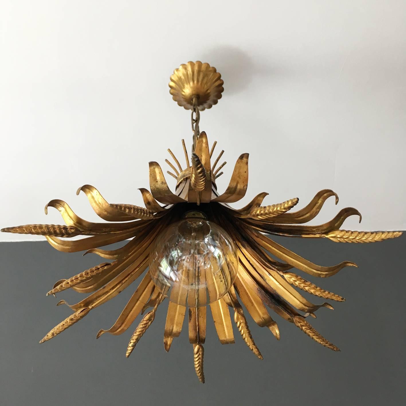 Hans Kogl Wheat Sheaf Pendant Light, 1970s 9