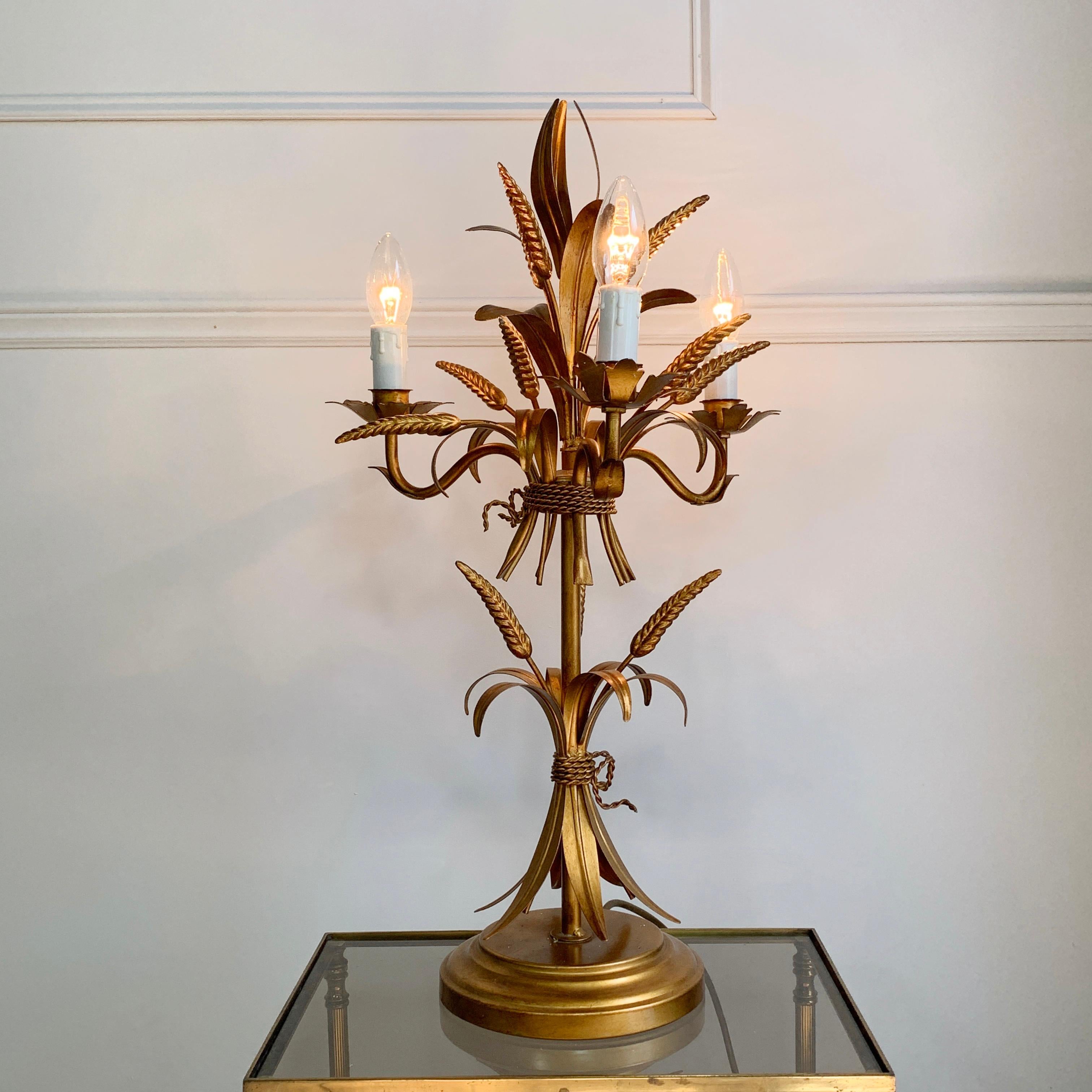 Mid-Century Modern Hans Kögl Wheat Sheaf Table Lamp, 1970s