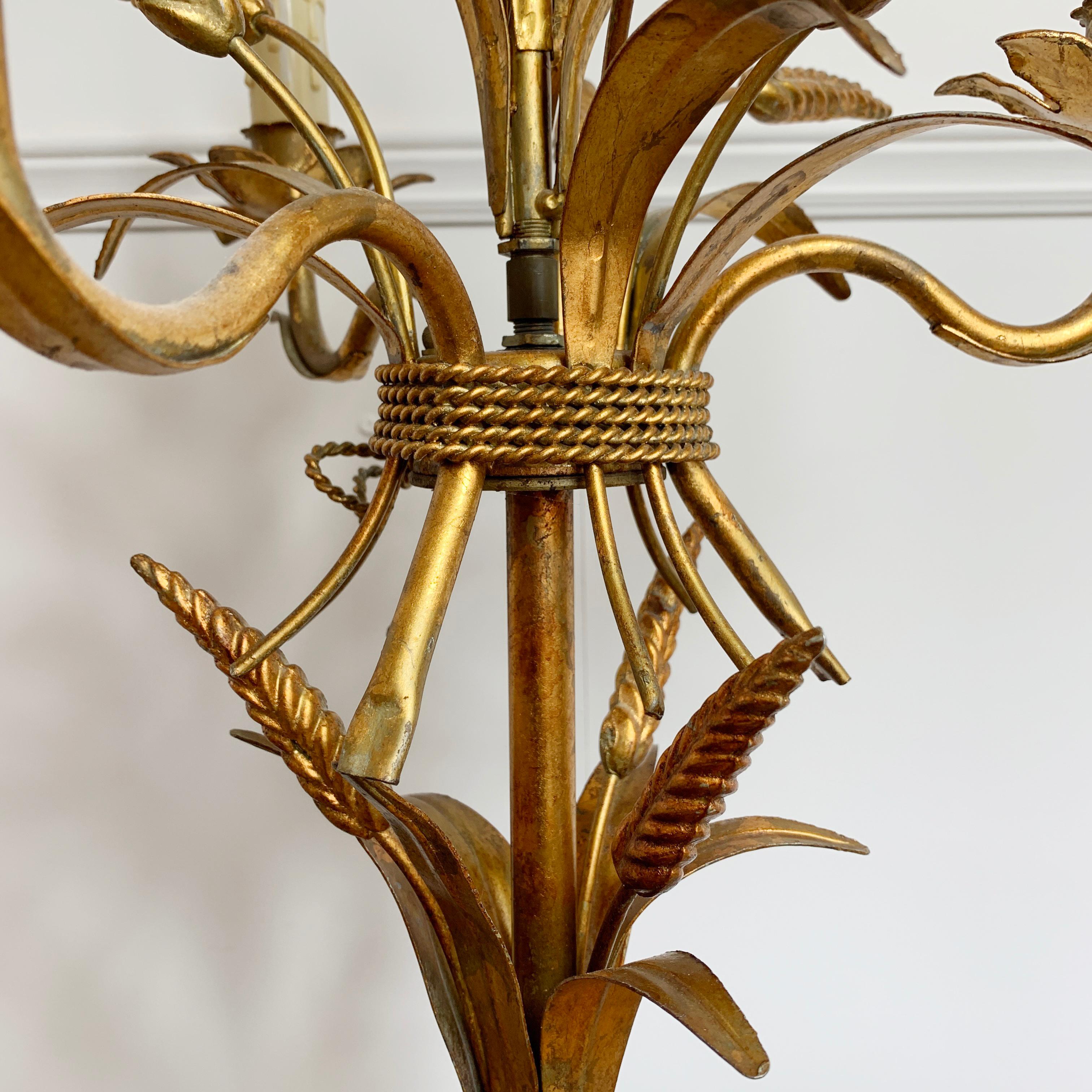 Late 20th Century Hans Kögl Gold Wheat Sheaf Table Lamp 1970's For Sale
