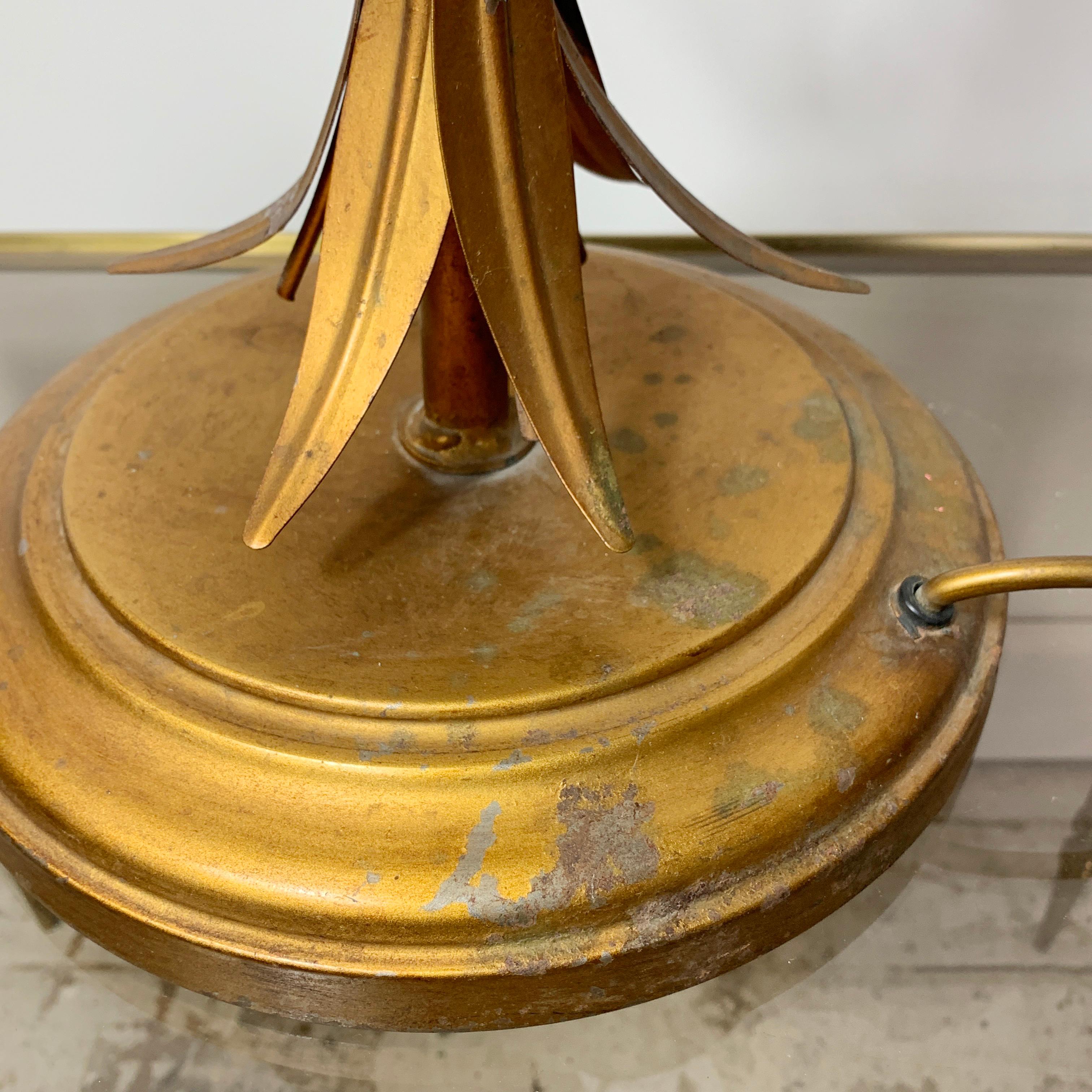 Gilt Hans Kögl Gold Wheat Sheaf Table Lamp, 1970s