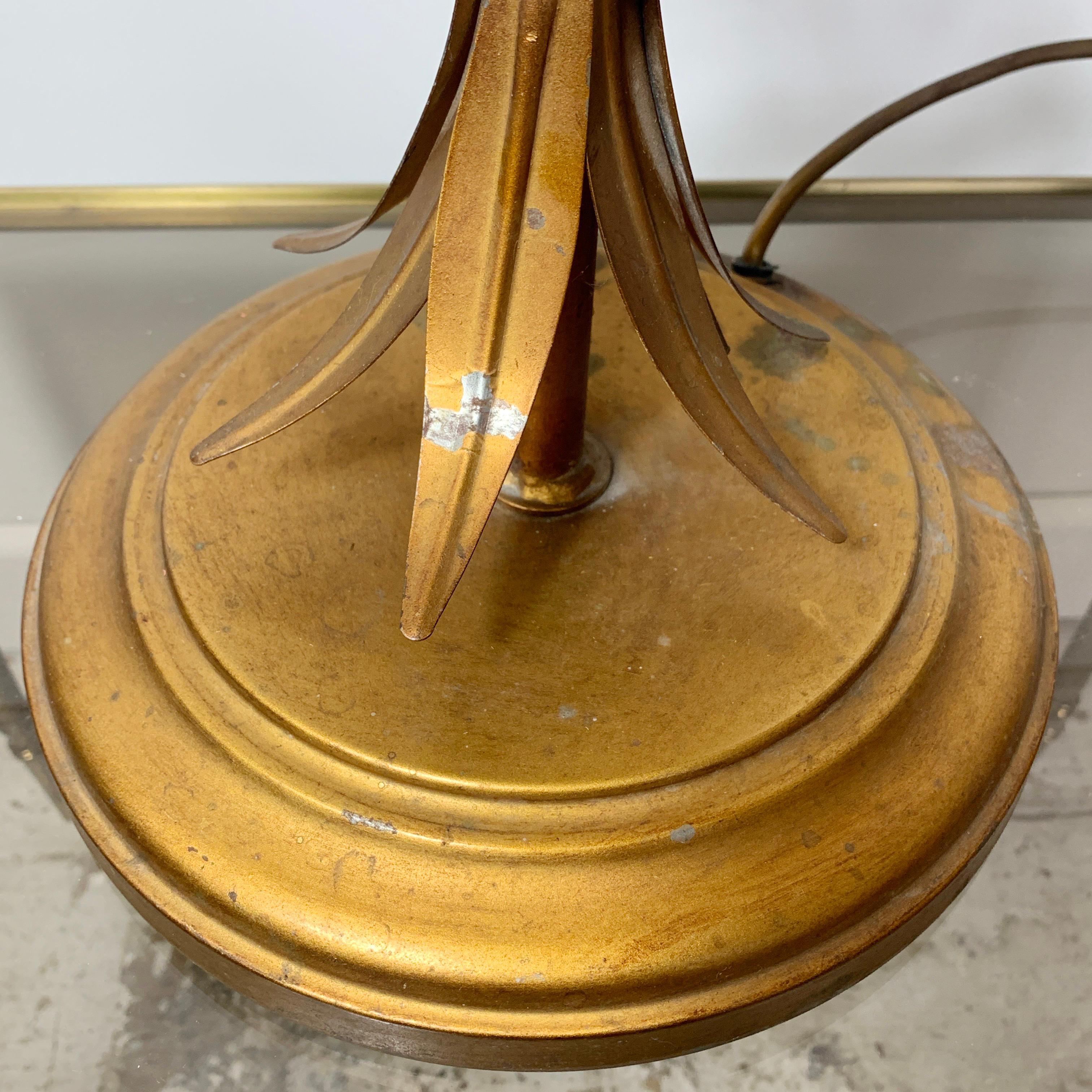 20th Century Hans Kögl Gold Wheat Sheaf Table Lamp, 1970s For Sale