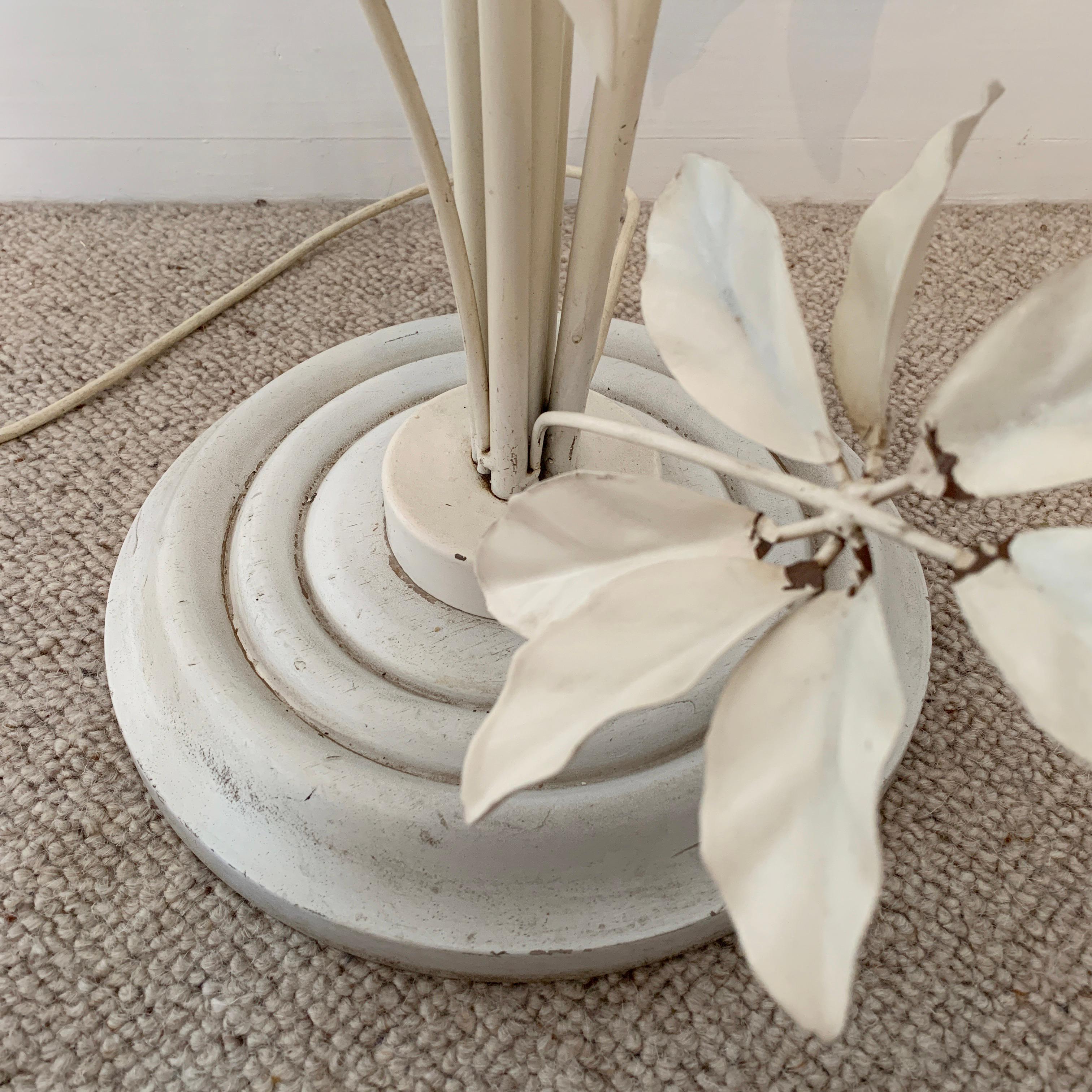 Hans Kogl White Leaf Floor Lamp, circa 1970s In Good Condition In Hastings, GB