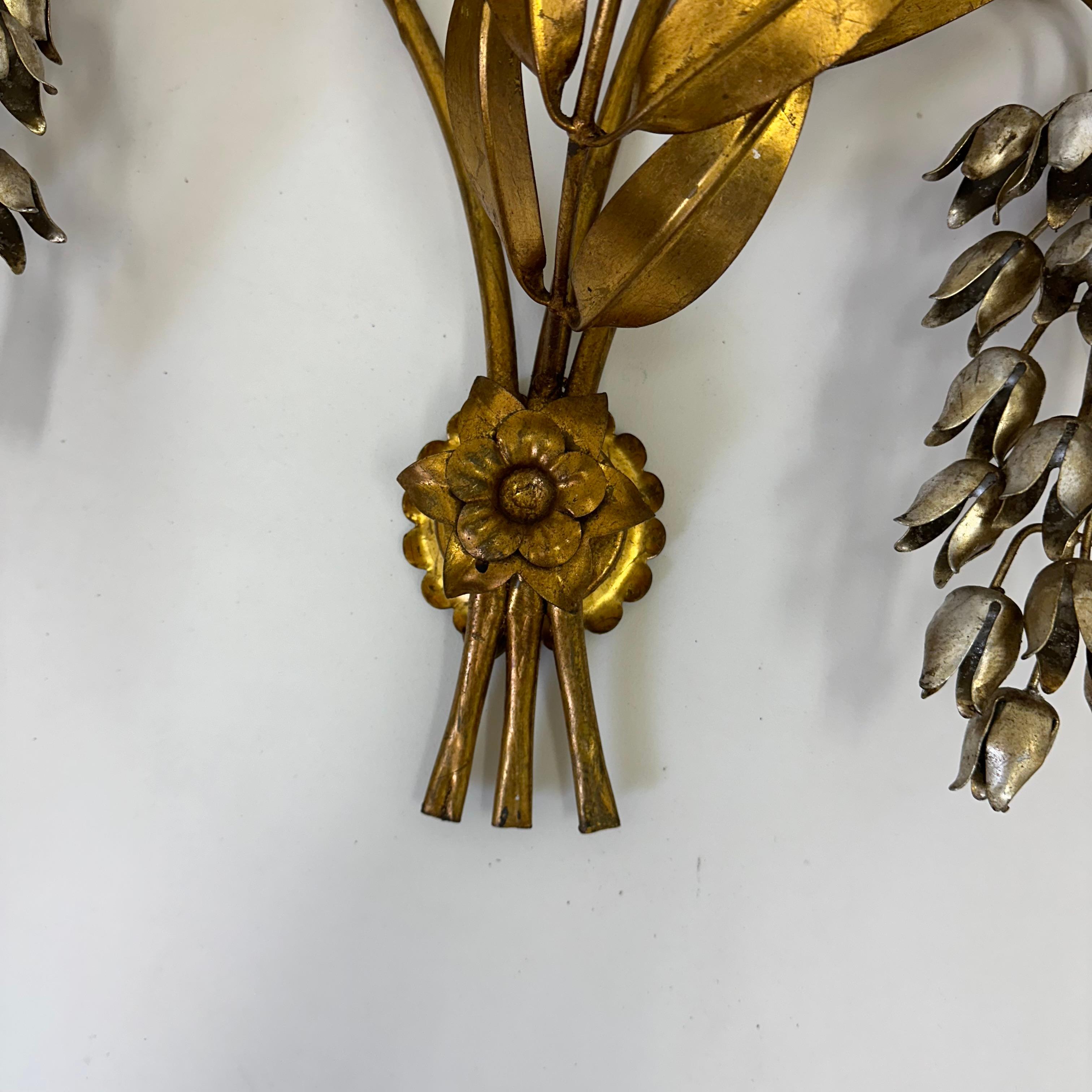 Hans Kögl wisteria aplique metal dorado , años 70 en venta 3