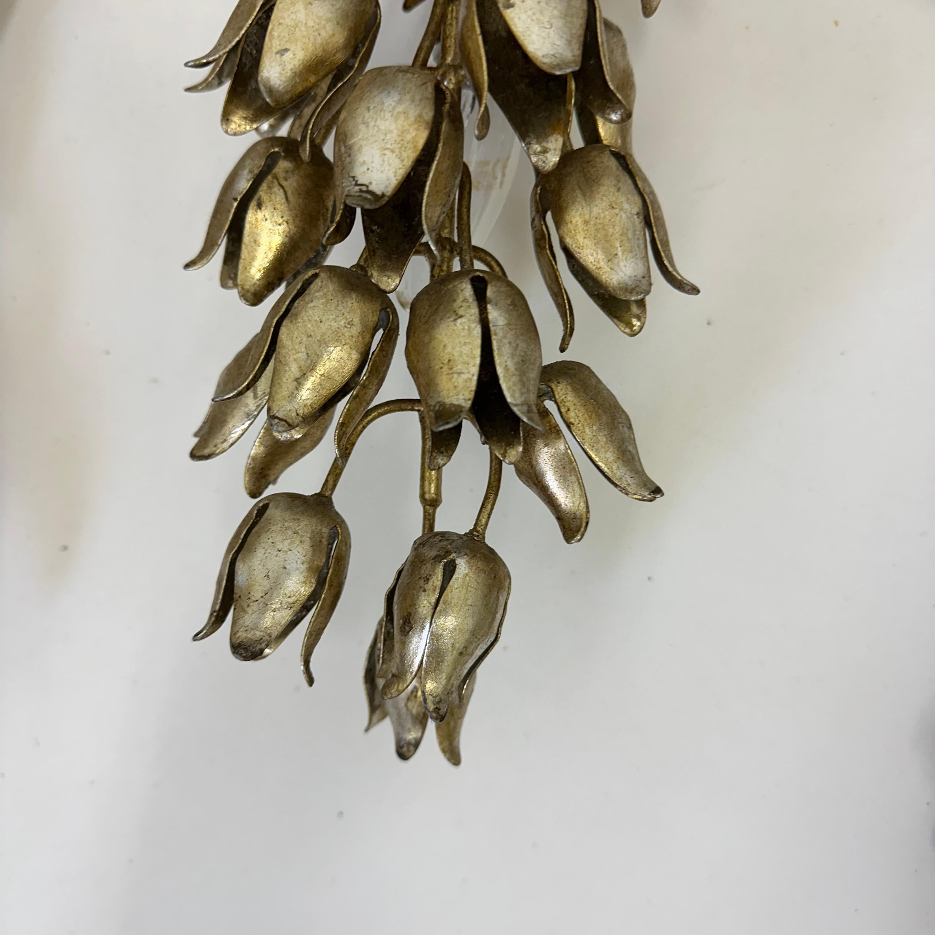 Hans Kögl wisteria aplique metal dorado , años 70 en venta 8