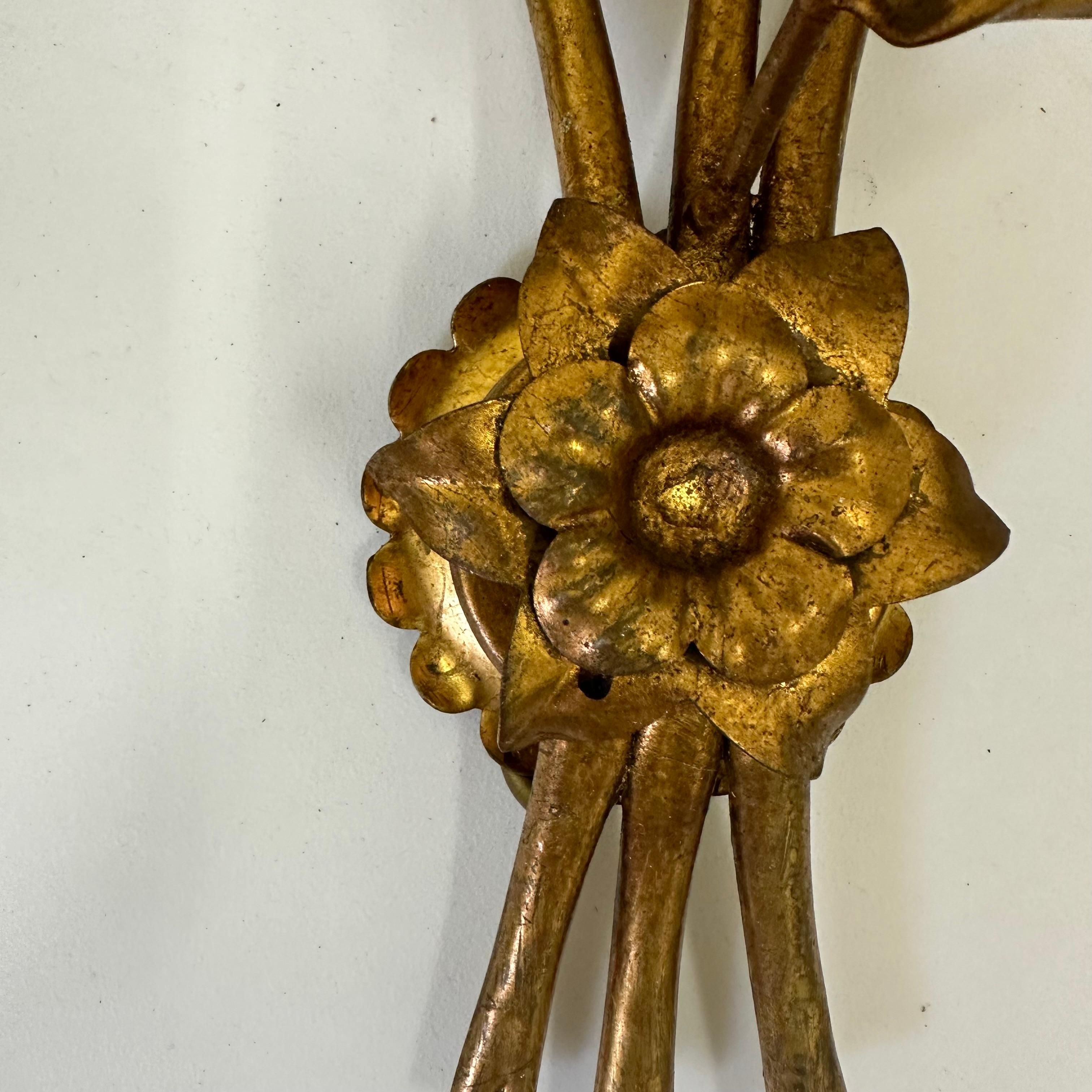 Hans Kögl wisteria aplique metal dorado , años 70 en venta 9