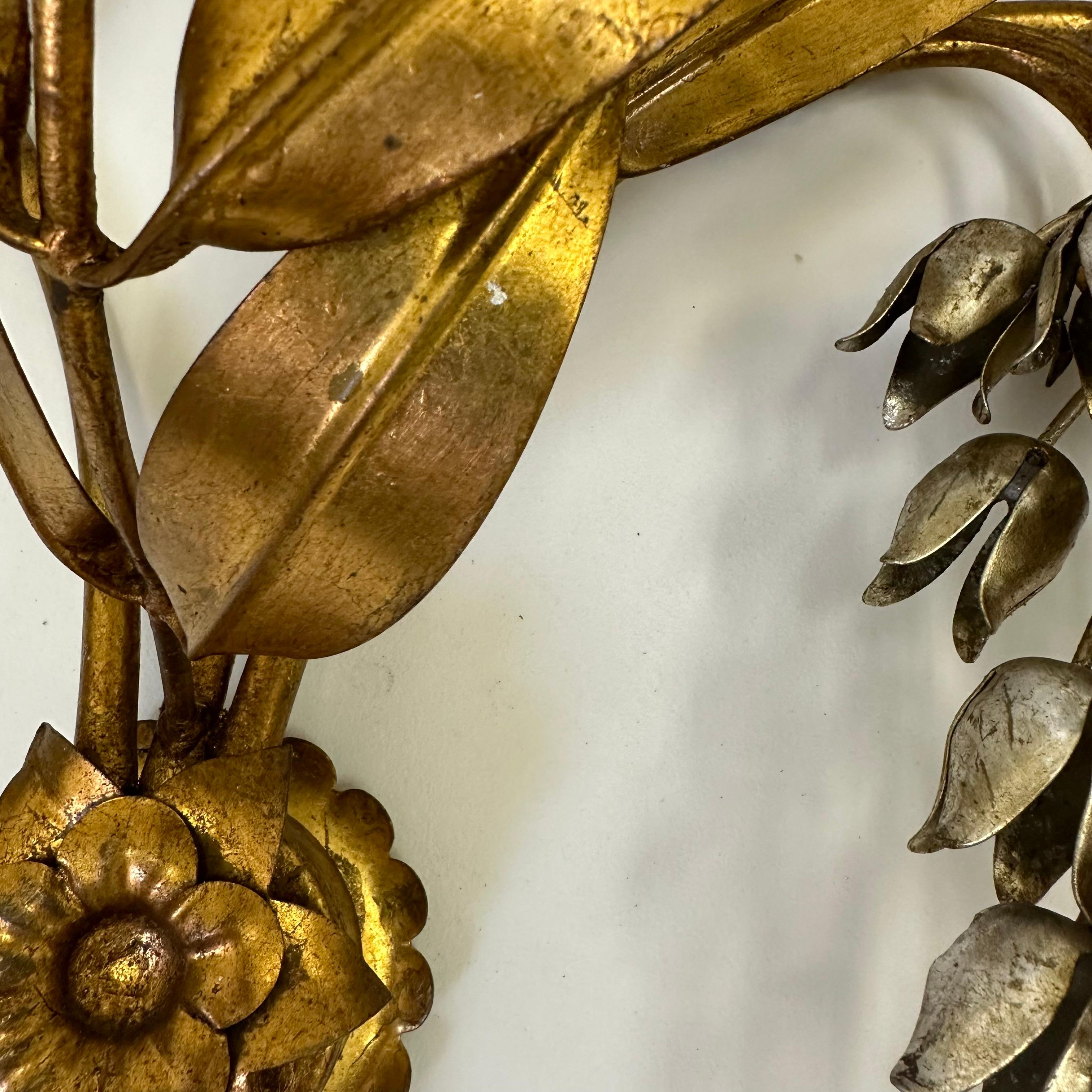 Hans Kögl wisteria aplique metal dorado , años 70 en venta 10