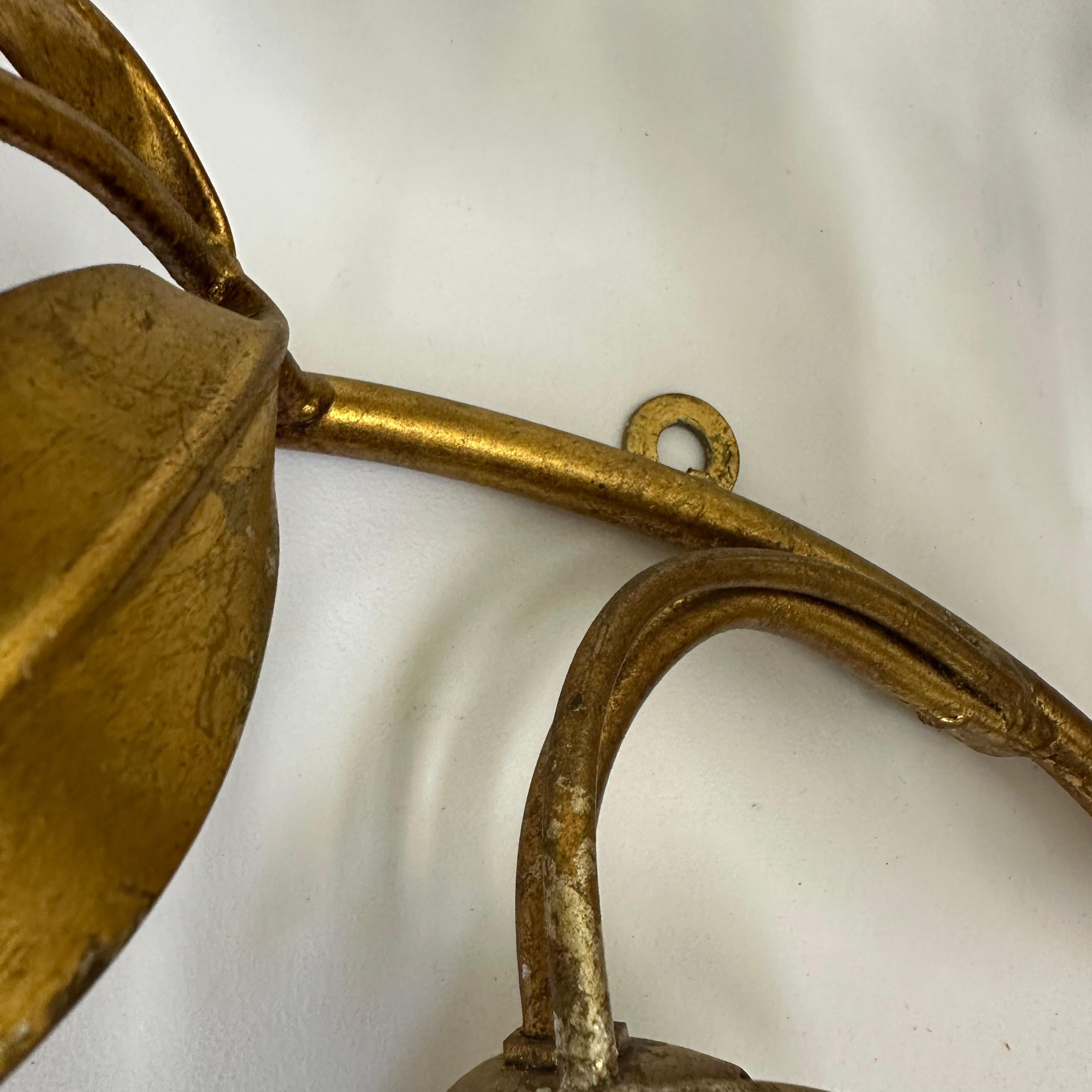 Hans Kögl wisteria aplique metal dorado , años 70 en venta 11