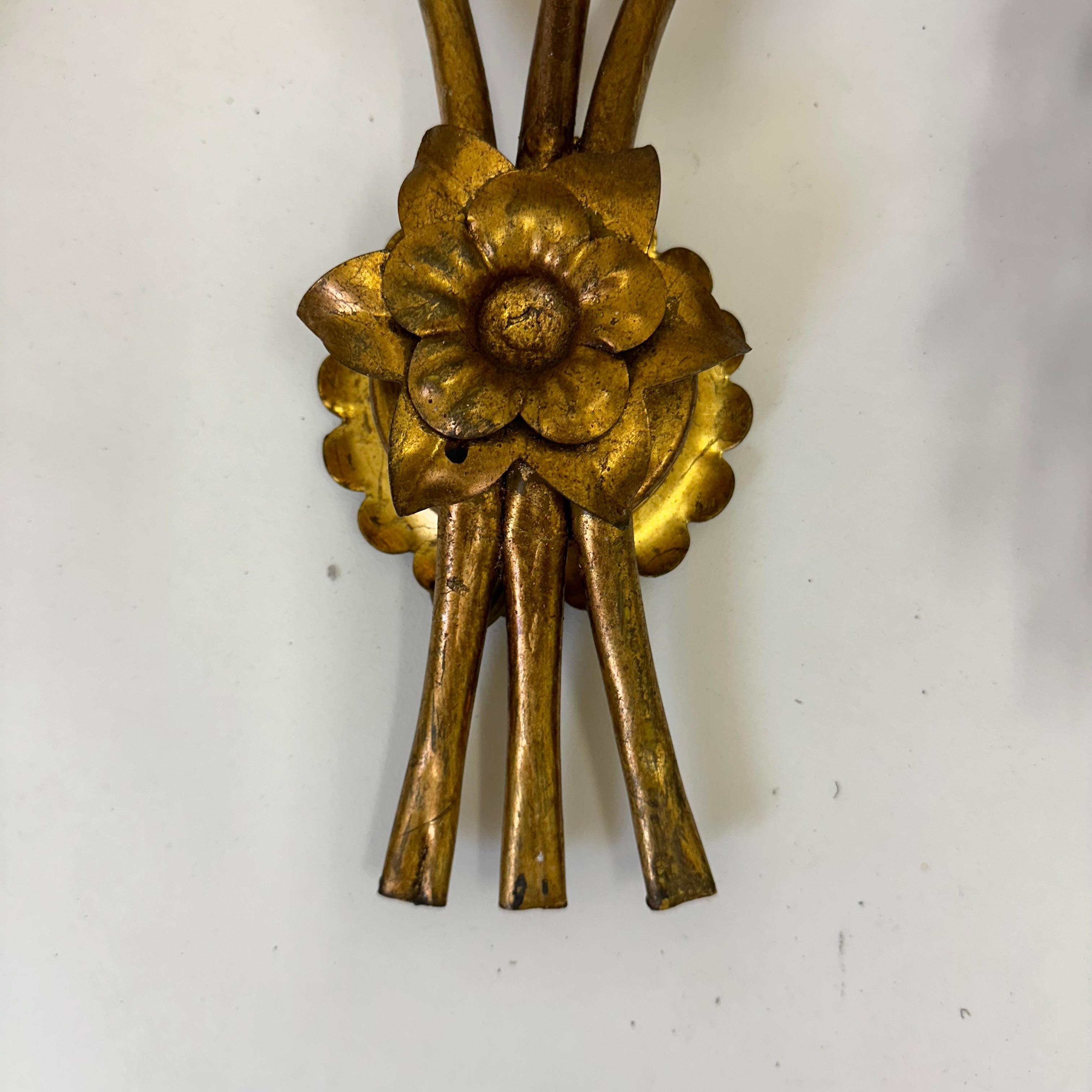Hans Kögl wisteria aplique metal dorado , años 70 en venta 1