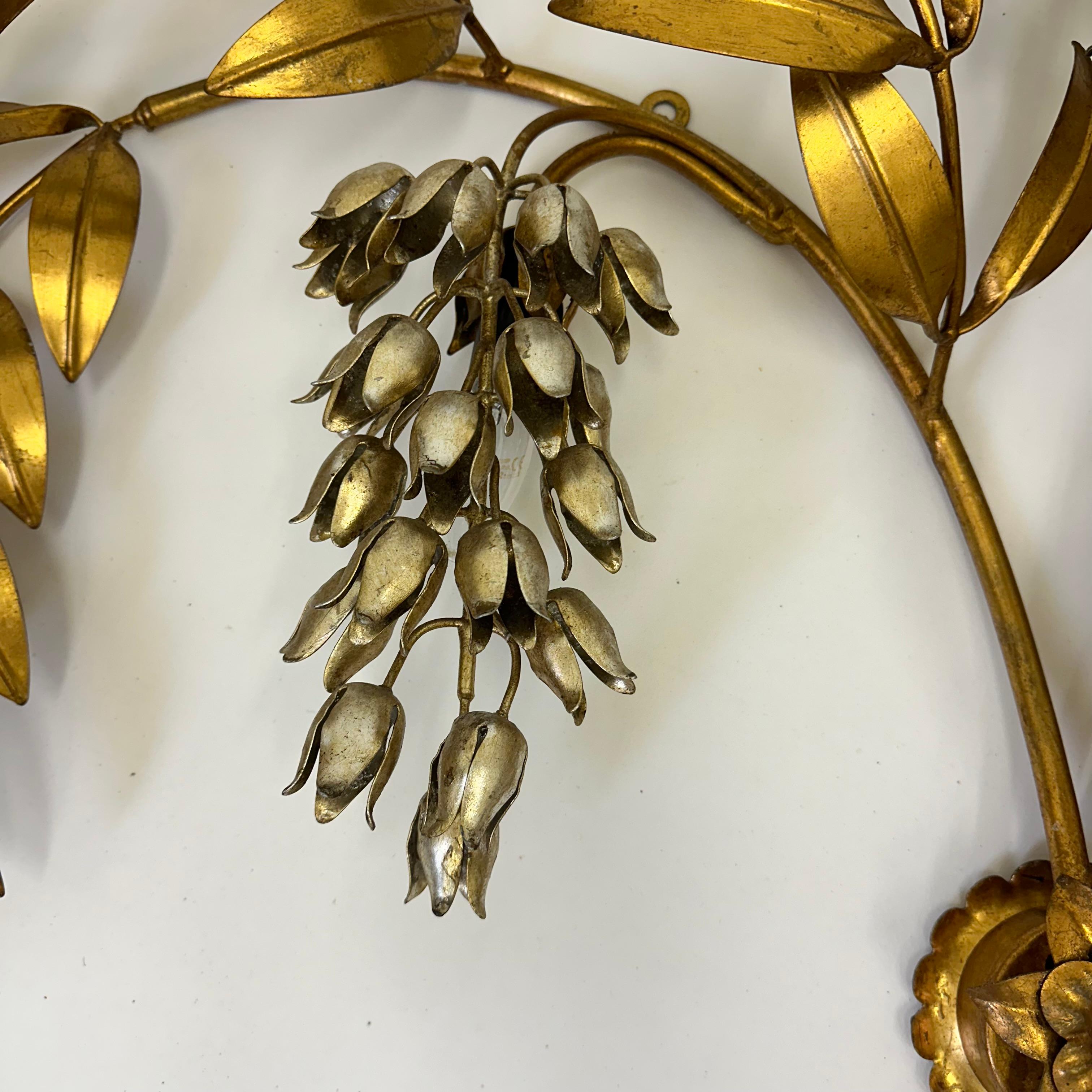 Hans Kögl wisteria aplique metal dorado , años 70 en venta 2