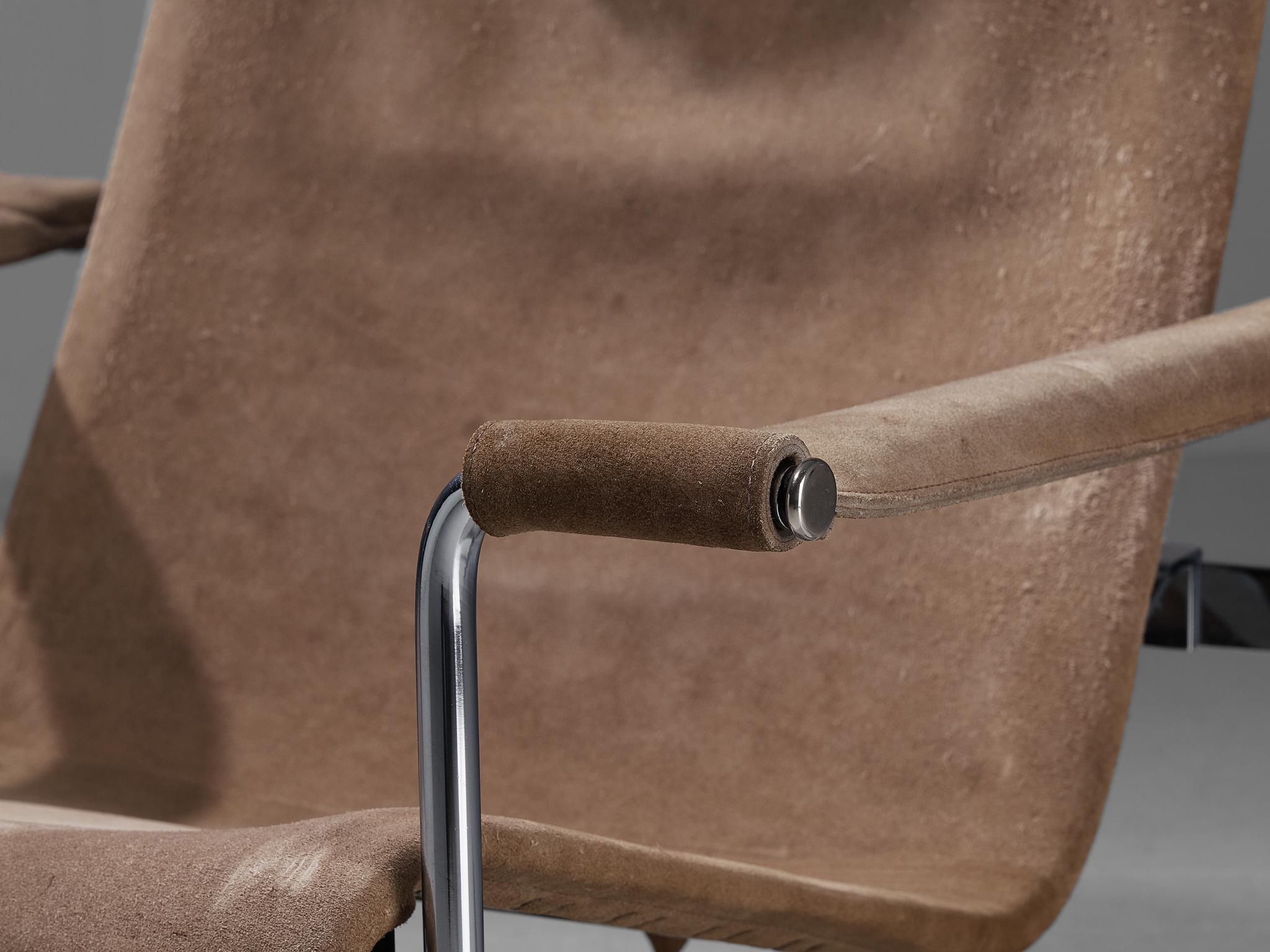 Hans Könecke für Tecta Lounge Chair aus braunem Wildleder (Moderne der Mitte des Jahrhunderts) im Angebot