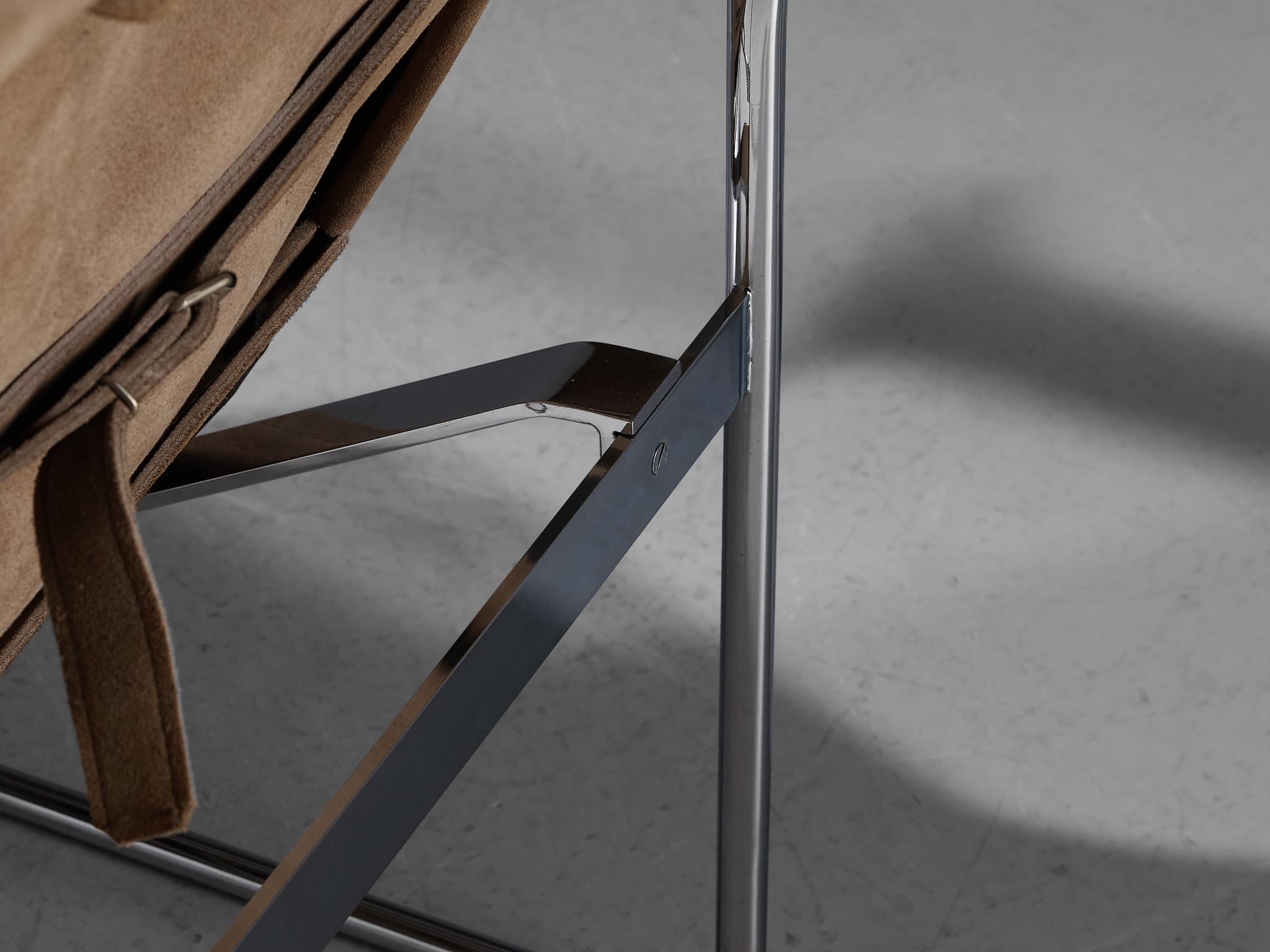 Hans Könecke für Tecta Lounge Chair aus braunem Wildleder (Deutsch) im Angebot