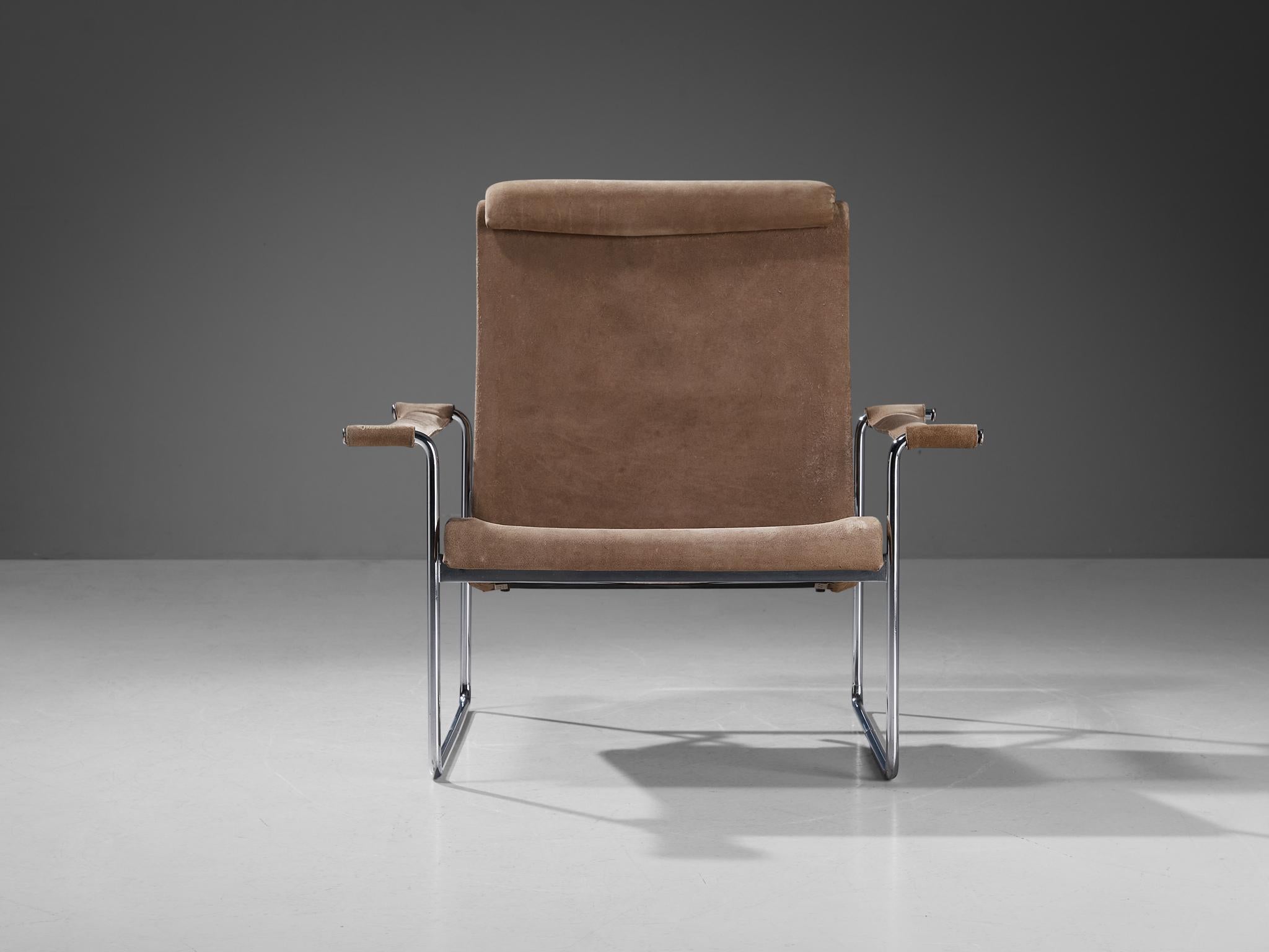 Hans Könecke for Tecta Lounge Chair in Brown Suede For Sale 2
