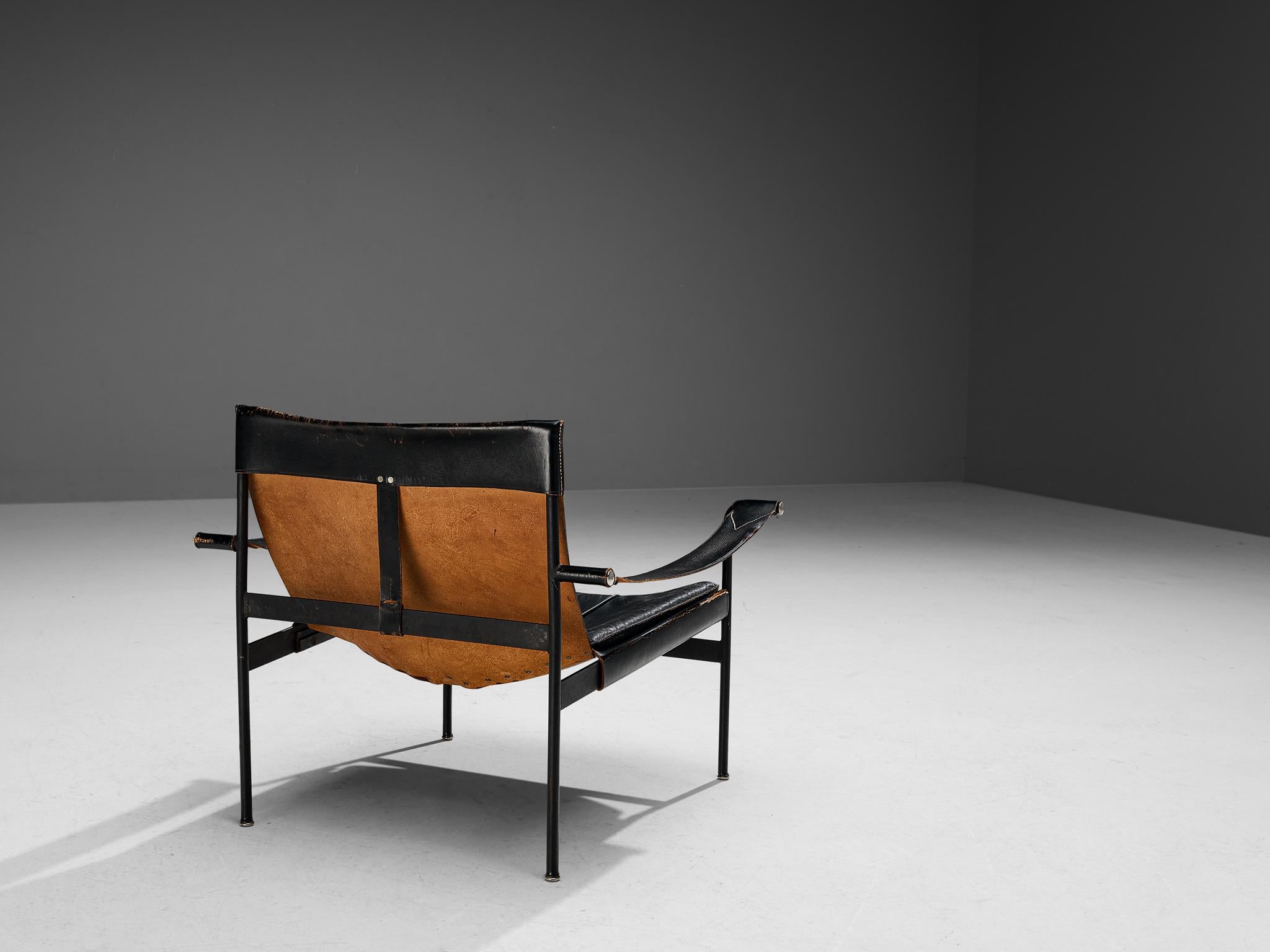 Mid-Century Modern Hans Könecke for Tecta 'Sling' Lounge Chair in Black Leather