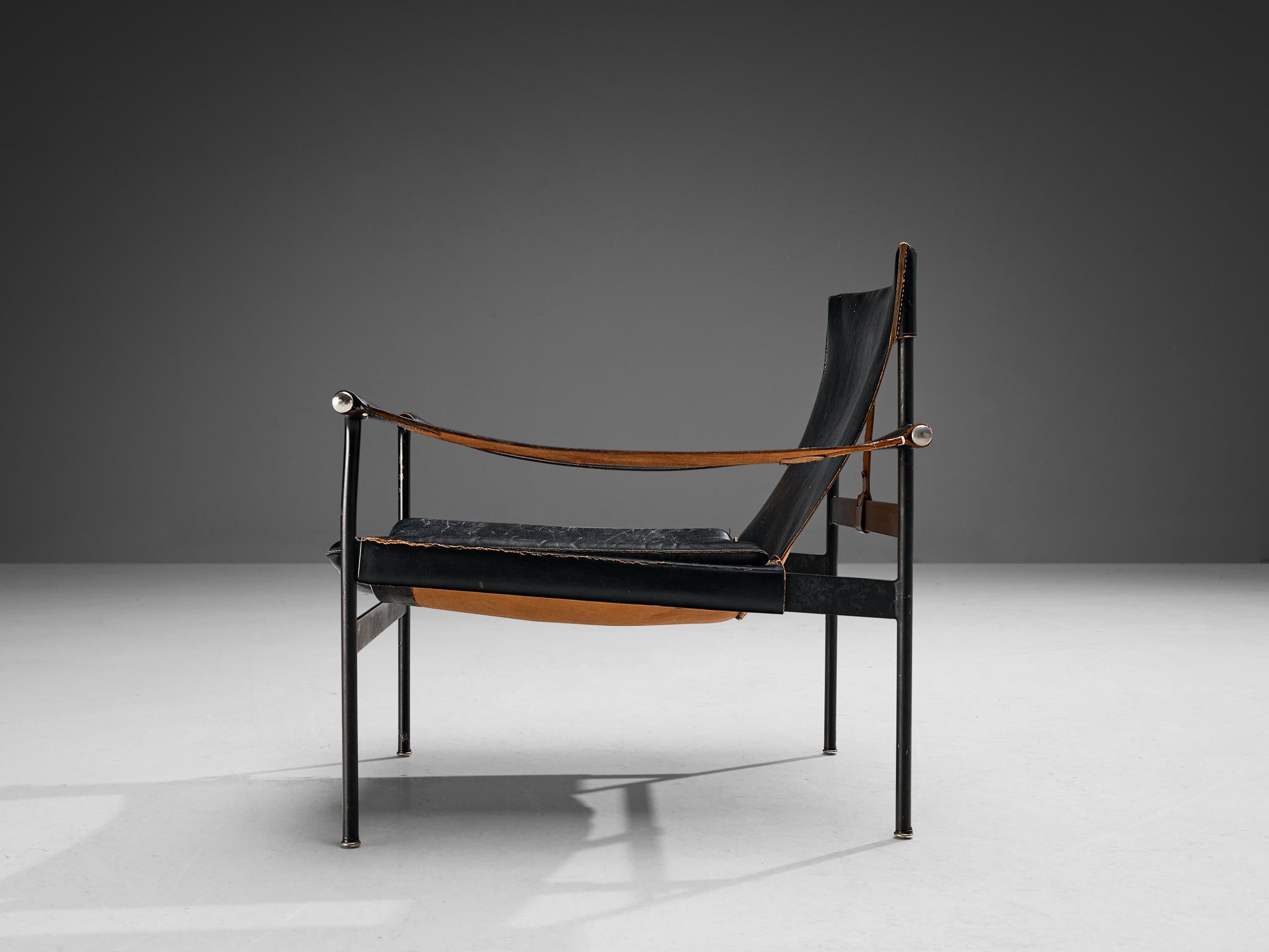 Hans Könecke for Tecta 'Sling' Lounge Chair in Black Leather 1
