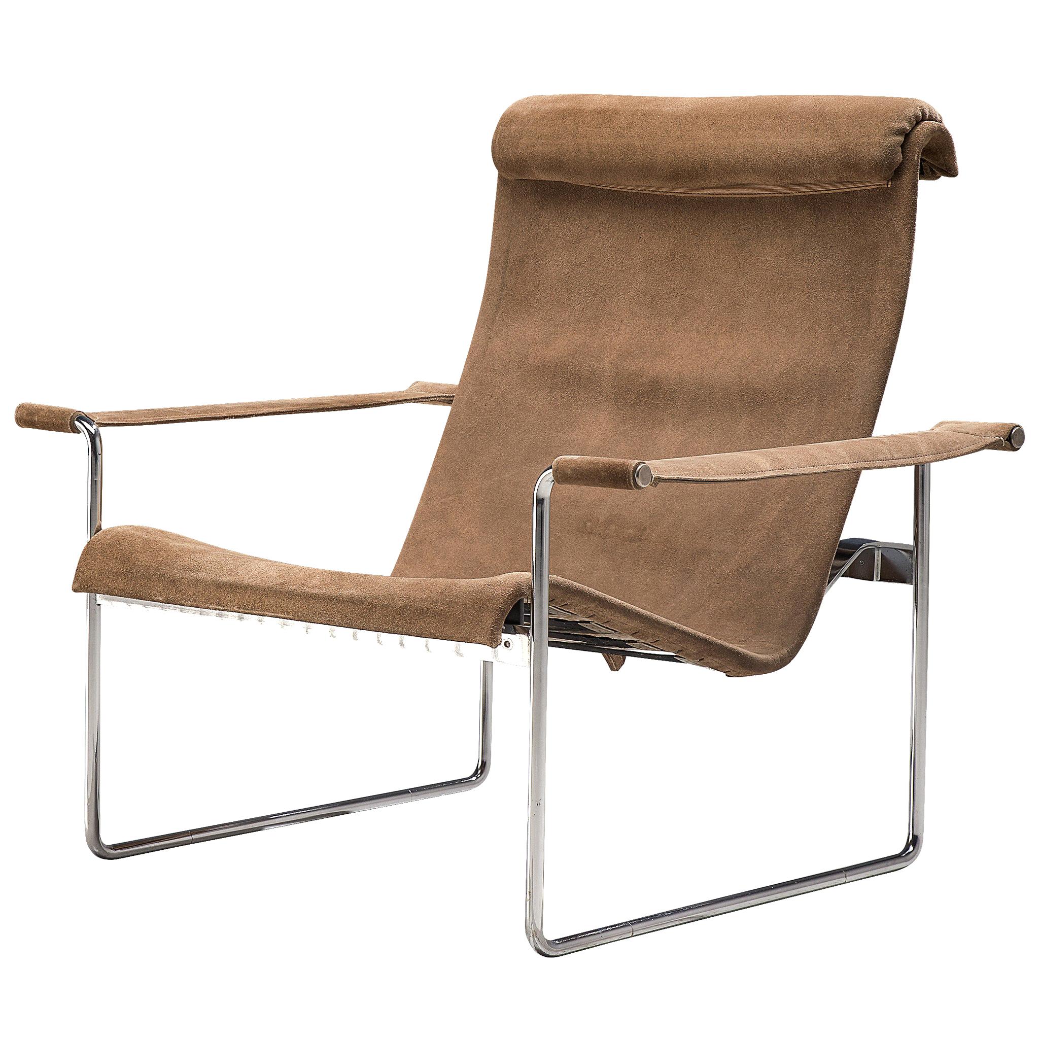 Hans Könecke Lounge Chair in Beige Suede, Tecta, Germany, 1960s