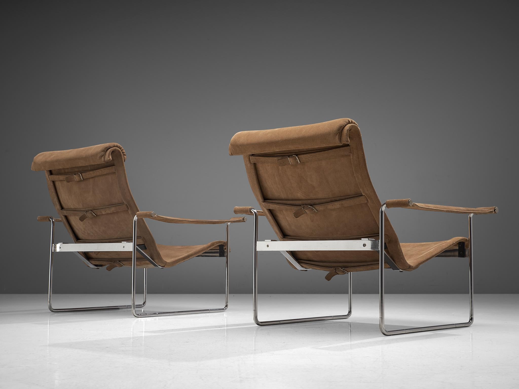 Hans Könecke Set of 2 Lounge Chairs in Beige Suede, Tecta, Germany, 1960s In Good Condition In Waalwijk, NL