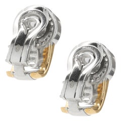 Hans Krieger Boucles d'oreilles en or blanc et jaune 18 carats avec diamants de style J