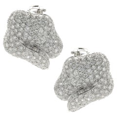 Hans Krieger 18 Karat White Gold Pave Diamond Wrap Earrings