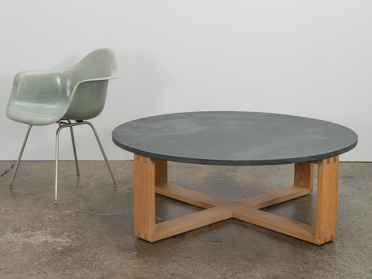 Mid-Century Modern Hans Krieks Slate Coffee Table