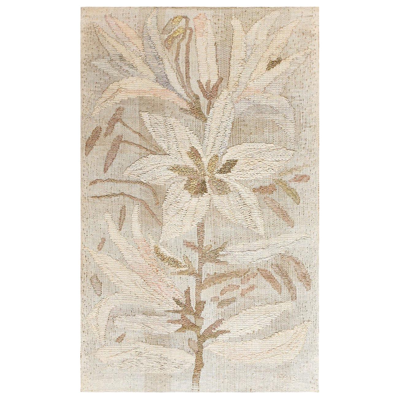 Hans Krondahl "Lillies" Tapestry. Size: 3 ft 5 in x 6 ft 6 in (1.04 m x 1.98 m)