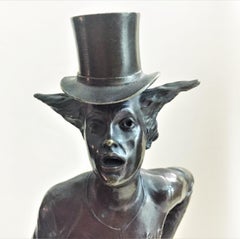 Hans Latt, a Roman Clown, Patinated Bronze Sculpture, Rome, 1885