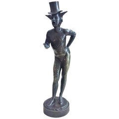 Hans Latt:: un clown romain:: sculpture en bronze patiné:: Rome:: 1885