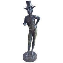 Hans Latt, a Roman Clown, Patinated Bronze Sculpture, Rome, 1885