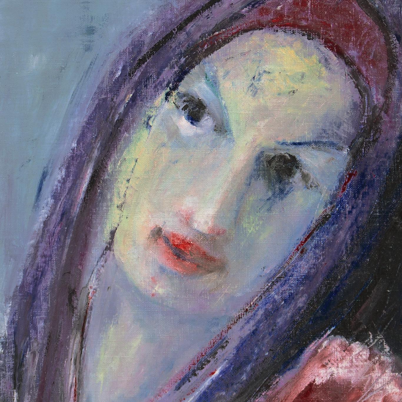 Frau in Blau (Expressionismus), Painting, von Hans Lauer