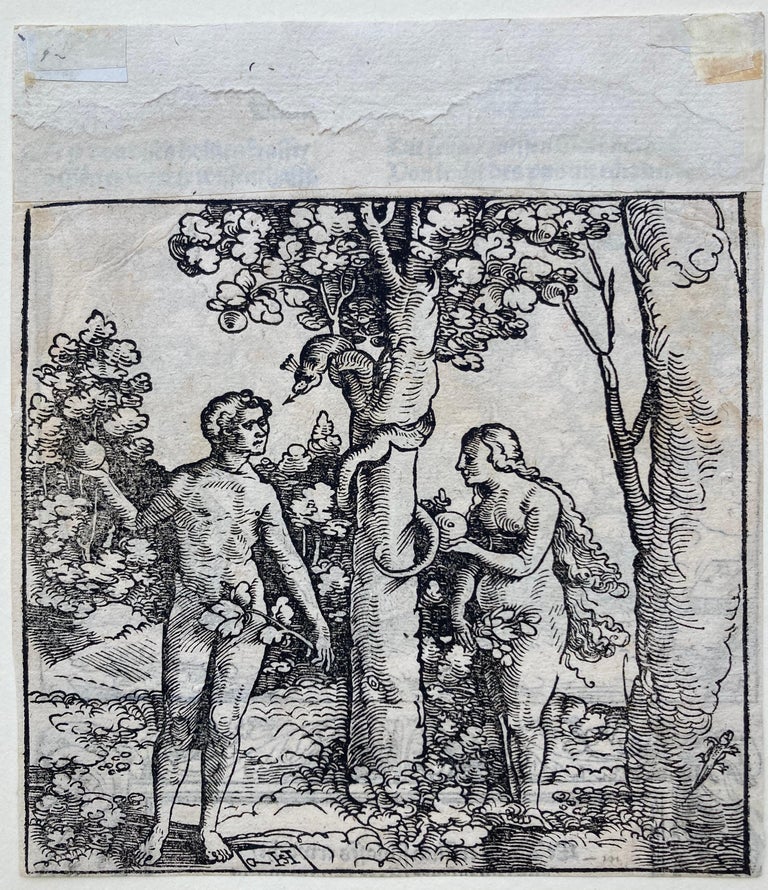 ADAM & EVE / Christ with Adam & Eve on verso - Print by Hans  Leonhard Schaufelein