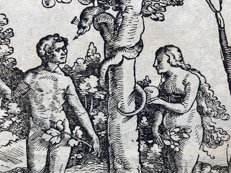 ADAM & EVE / Christ with Adam & Eve on verso - Gray Figurative Print by Hans  Leonhard Schaufelein