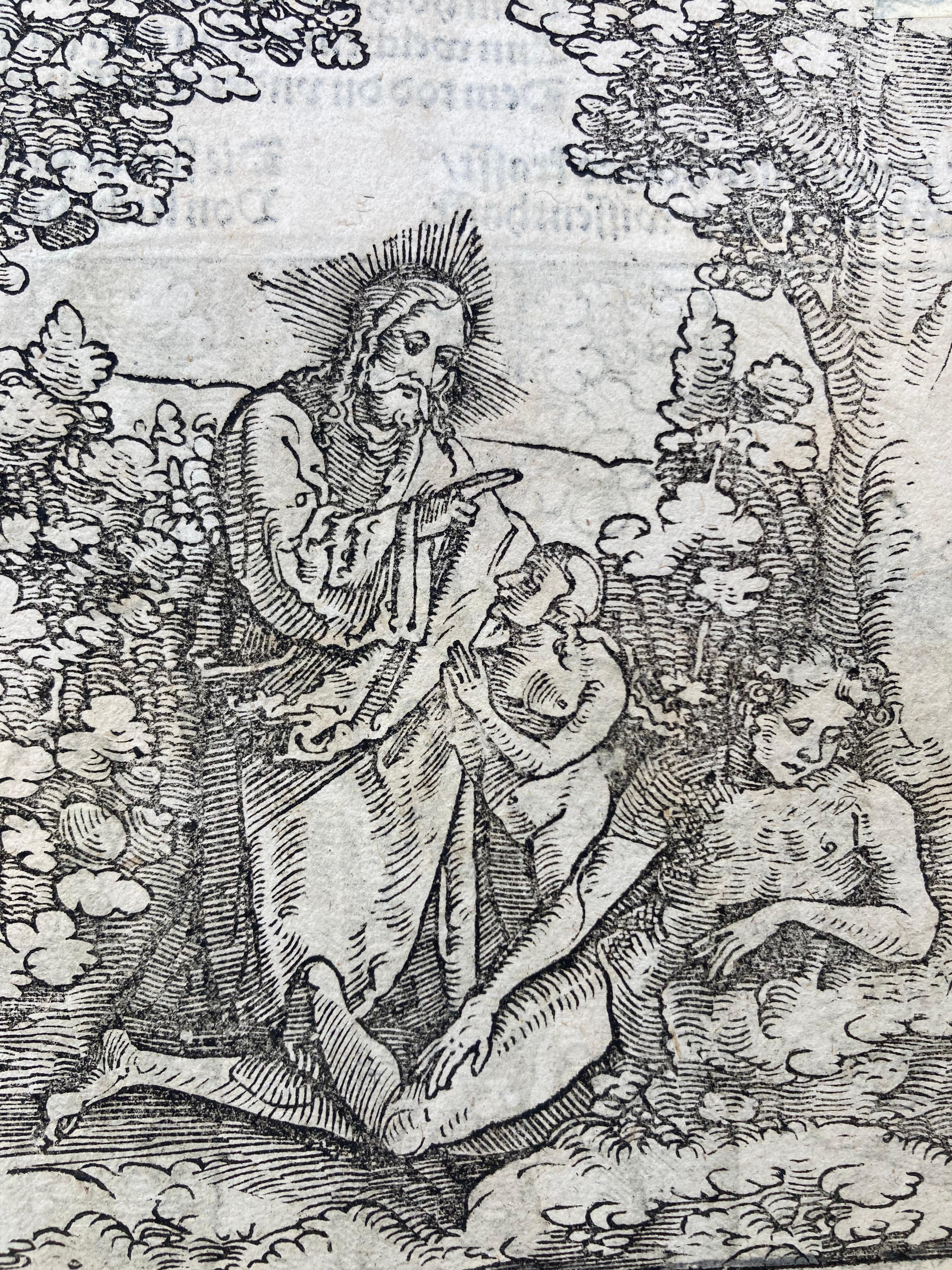ADAM & EVE / Christ with Adam & Eve on verso - Gray Figurative Print by Hans  Leonhard Schaufelein