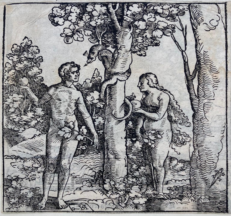Hans  Leonhard Schaufelein Figurative Print - ADAM & EVE / Christ with Adam & Eve on verso