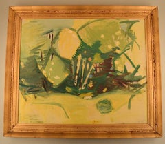 Hans Øllgaard, Abstract Landscape with Trees, Oil on Canvas