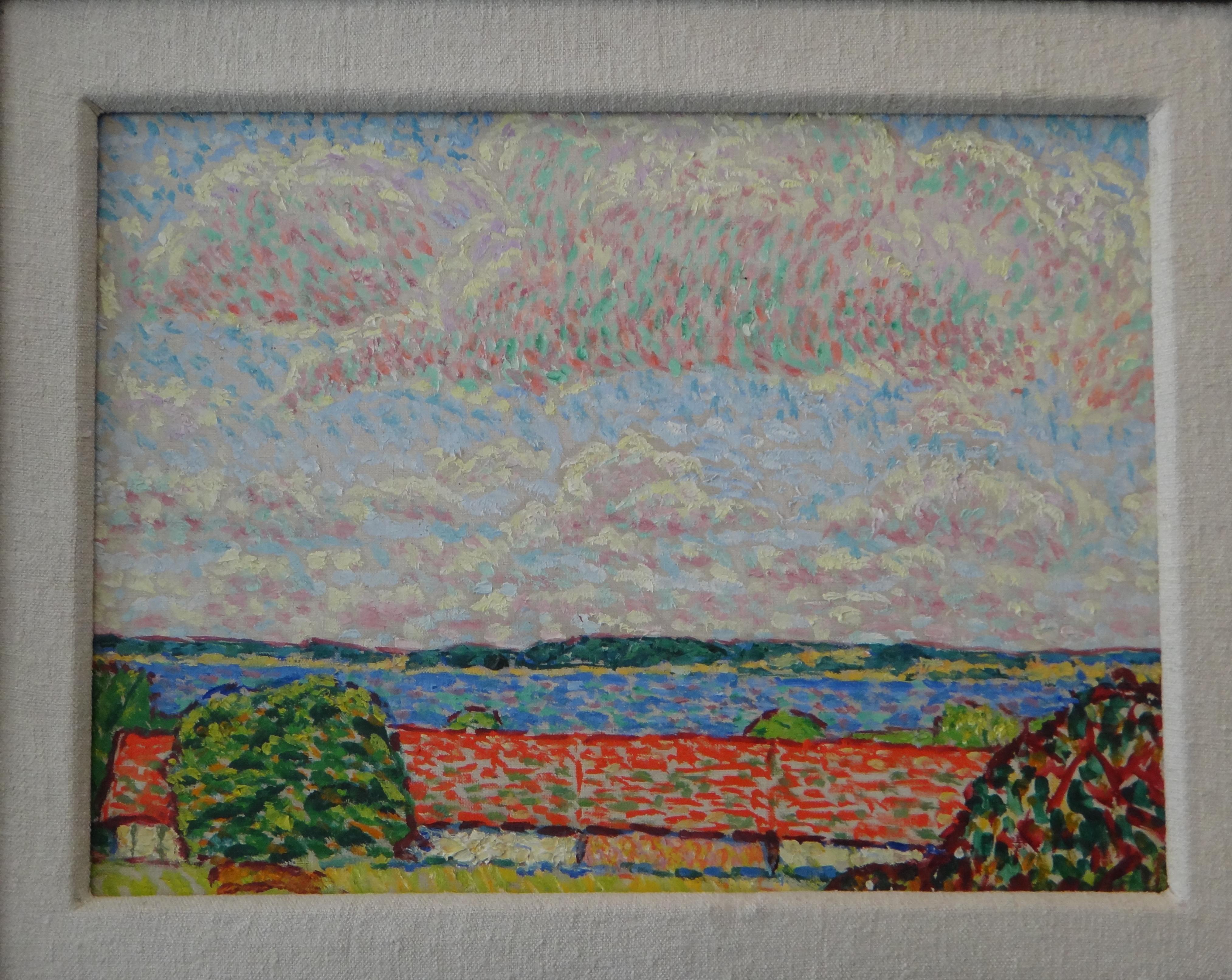 Hans Michaelson, Ölgemälde auf Leinwand, „Seelandschaft mit hohem Himmel“, 1909-1912 im Angebot 1