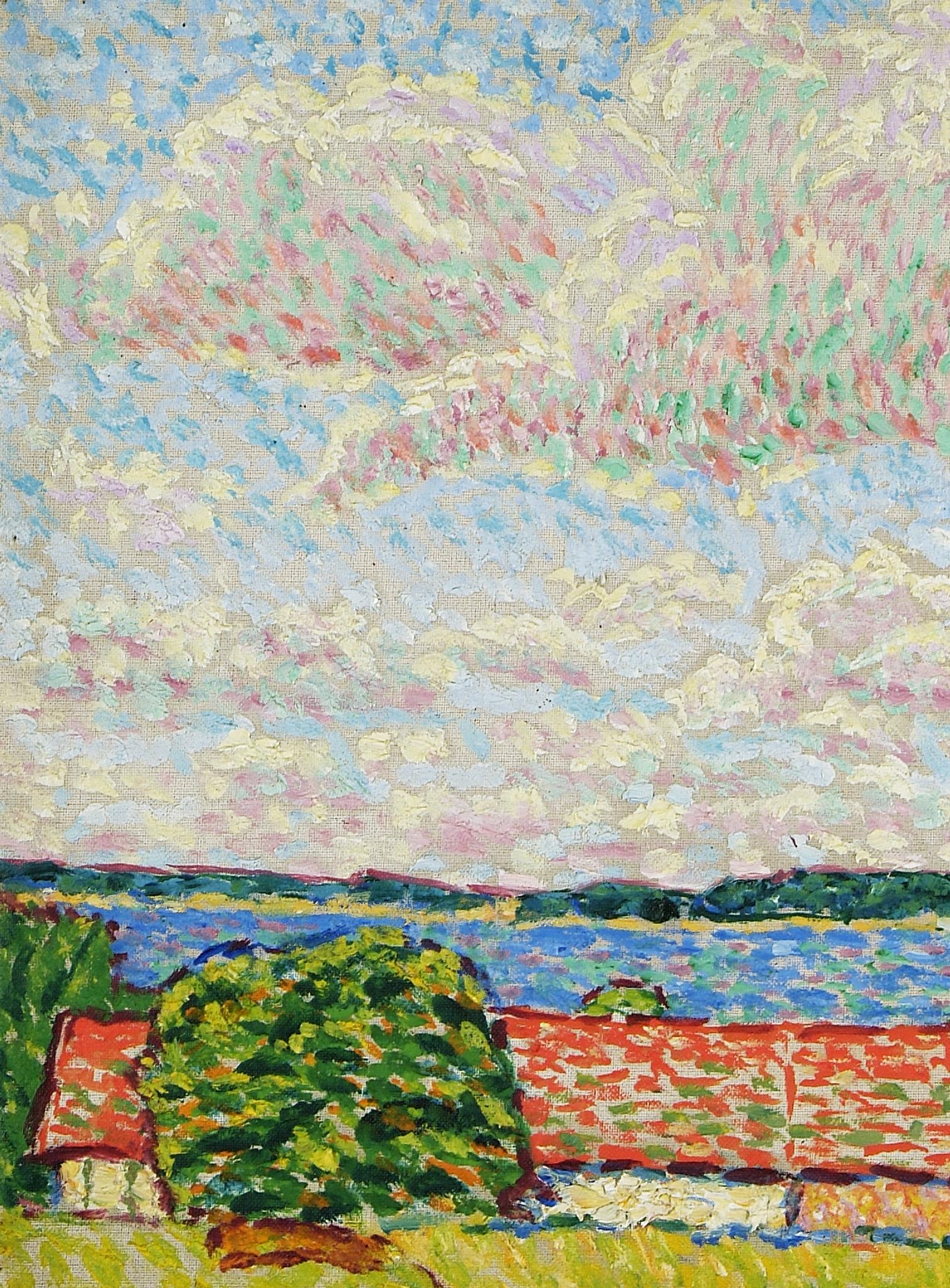 Hans Michaelson, Ölgemälde auf Leinwand, „Seelandschaft mit hohem Himmel“, 1909-1912 im Angebot 2