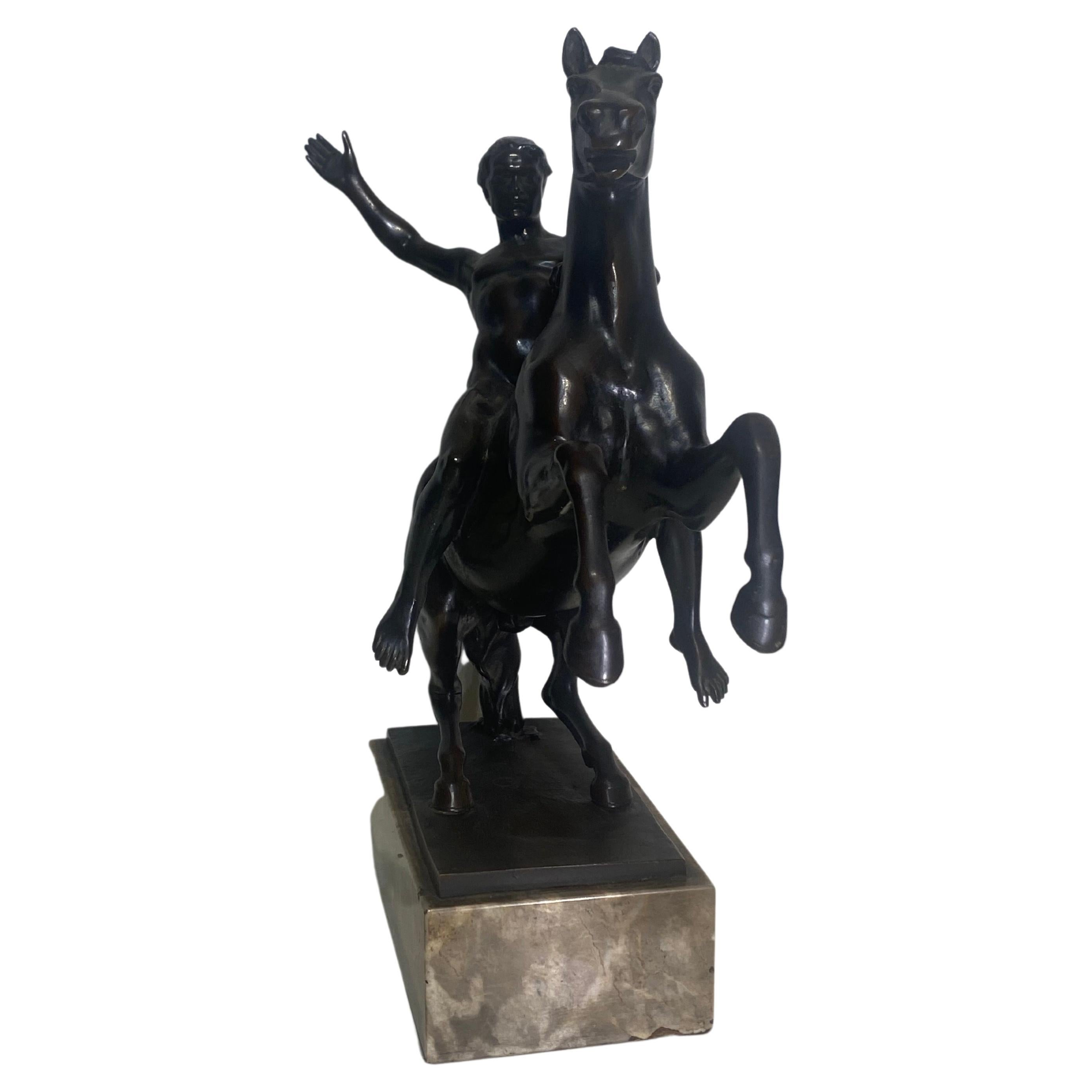 Hans Muller (Austrian 1873-1937 ) A Horse and Nude Male Rider Bronze Sculpture  For Sale 4