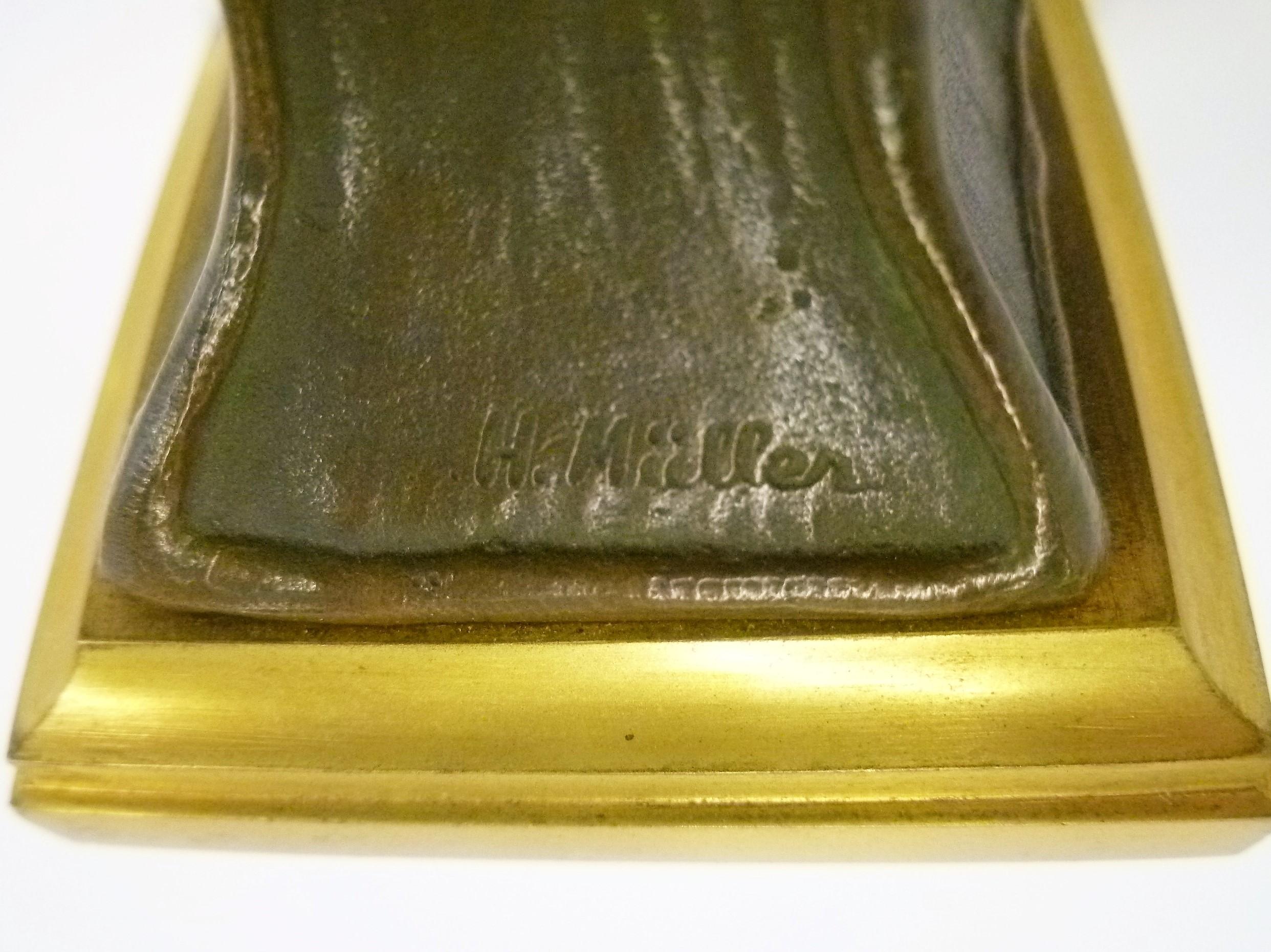 Hans Müller, österreichische kleine Jugenstil-Büste aus Bronze und vergoldeter Bronze, frühe 1900er Jahre im Angebot 2