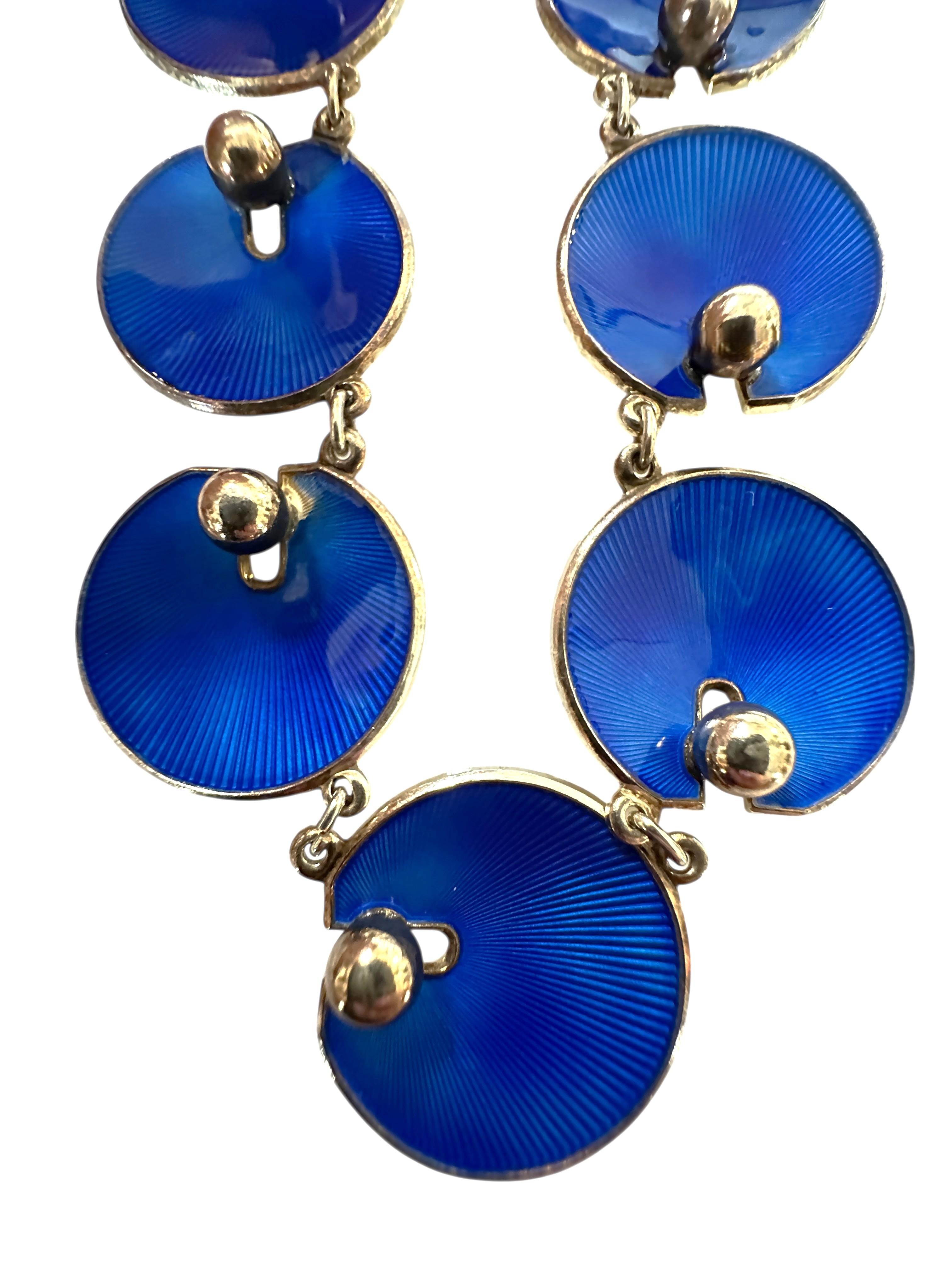 Hans Myhre Norway Scandinavian Modernist Guilloche Enamel Gold PL Silver Suite in vendita 3