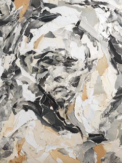 CENTAUR'S GAZE: A unique figurative abstract collage on canvas