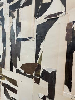 HISTORY:  A unique geometric abstract collage on canvas