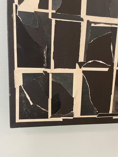 HUMANITY I :  A unique geometric abstract collage on canvas