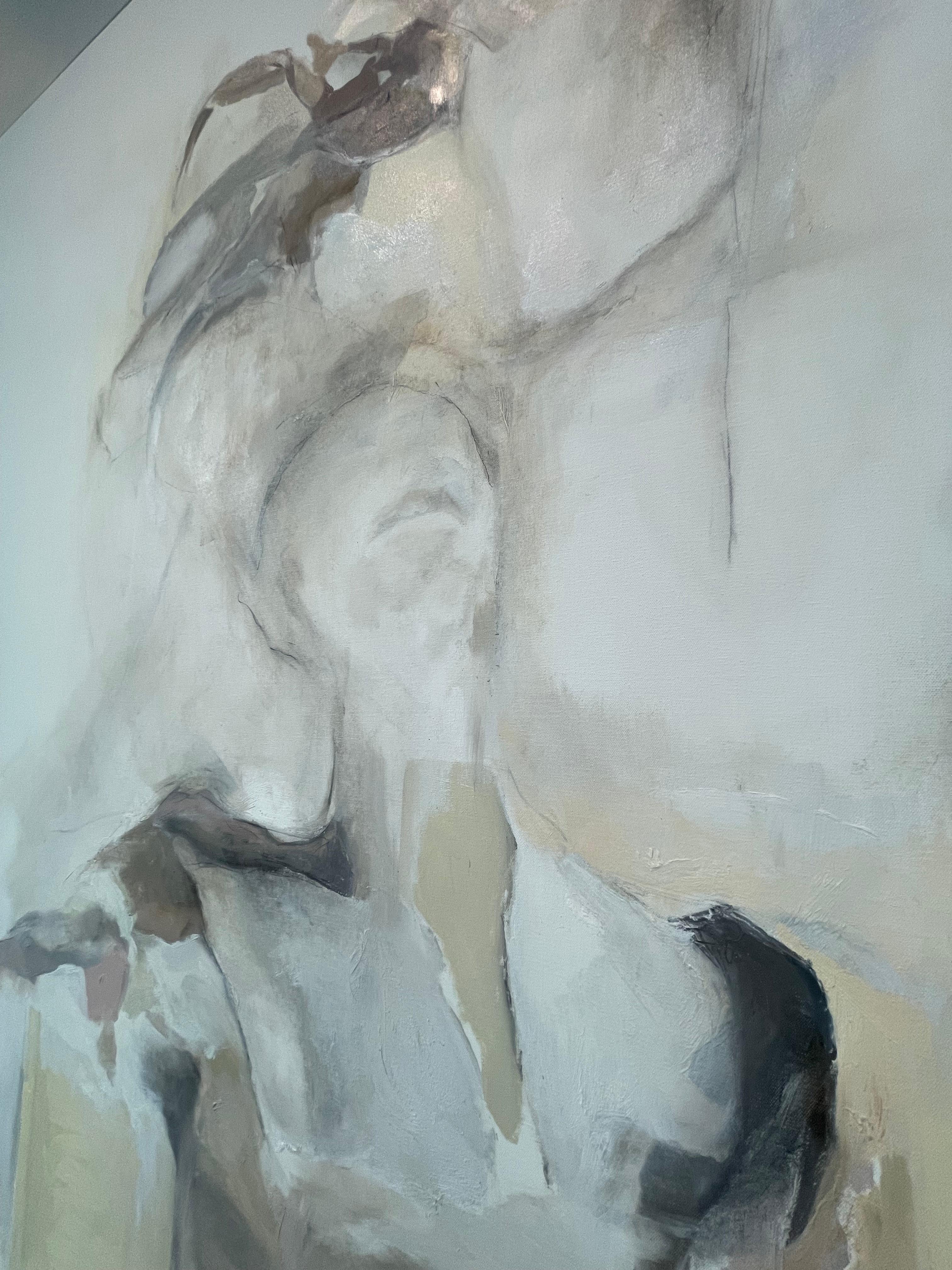RECOLLECTION: Large figurative abstract painting on canvas - Abstract Mixed Media Art by Hans Neleman
