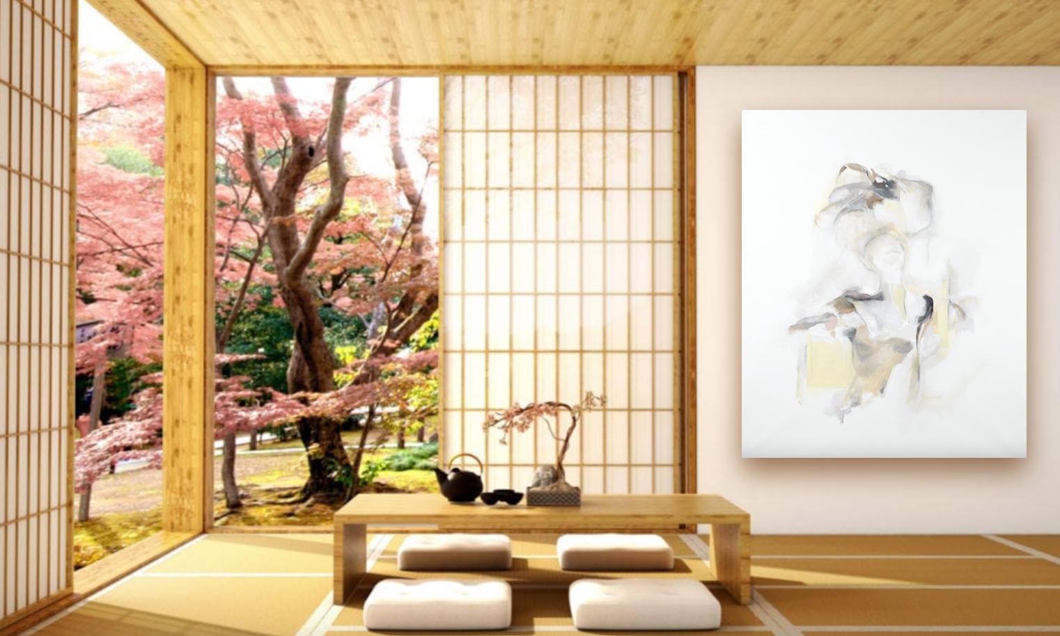 RECOLLECTION: Large figurative abstract painting on canvas For Sale 1
